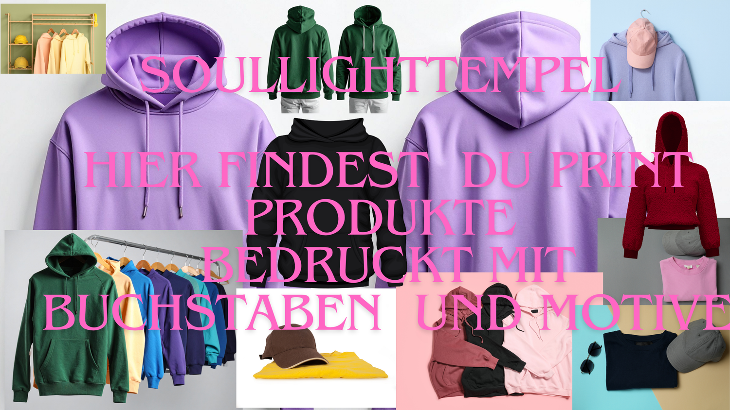 Print Produkte physisch mit Buchstaben und Motiven bedruckt und Energie aus dem Soullighttempel Bilyana Christalles