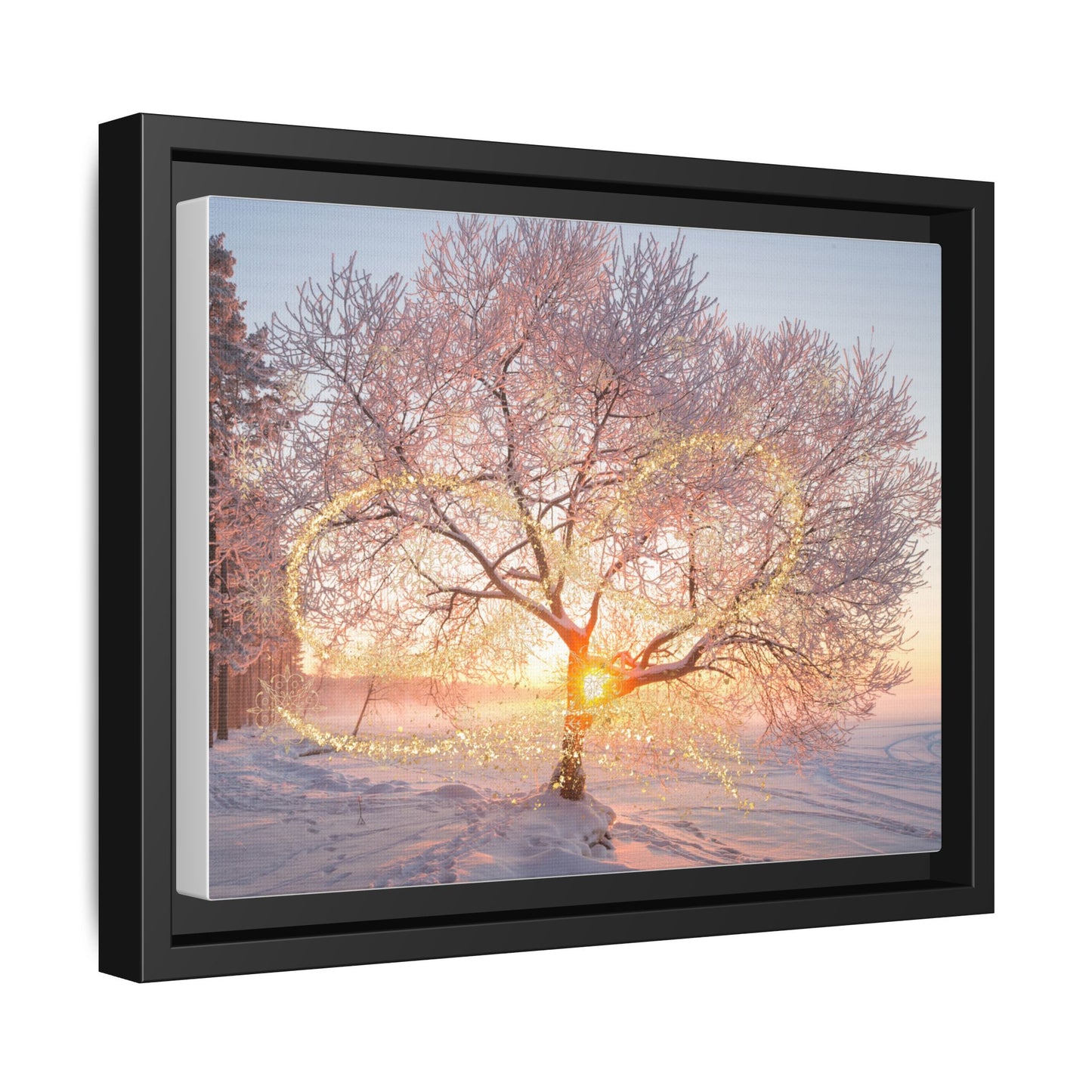Framed Canvas Art: Winter Love Tree, Inspirational Wall Decor, Cozy Home Artwork, Christmas Gift, Heartwarming Decor, Nature Print