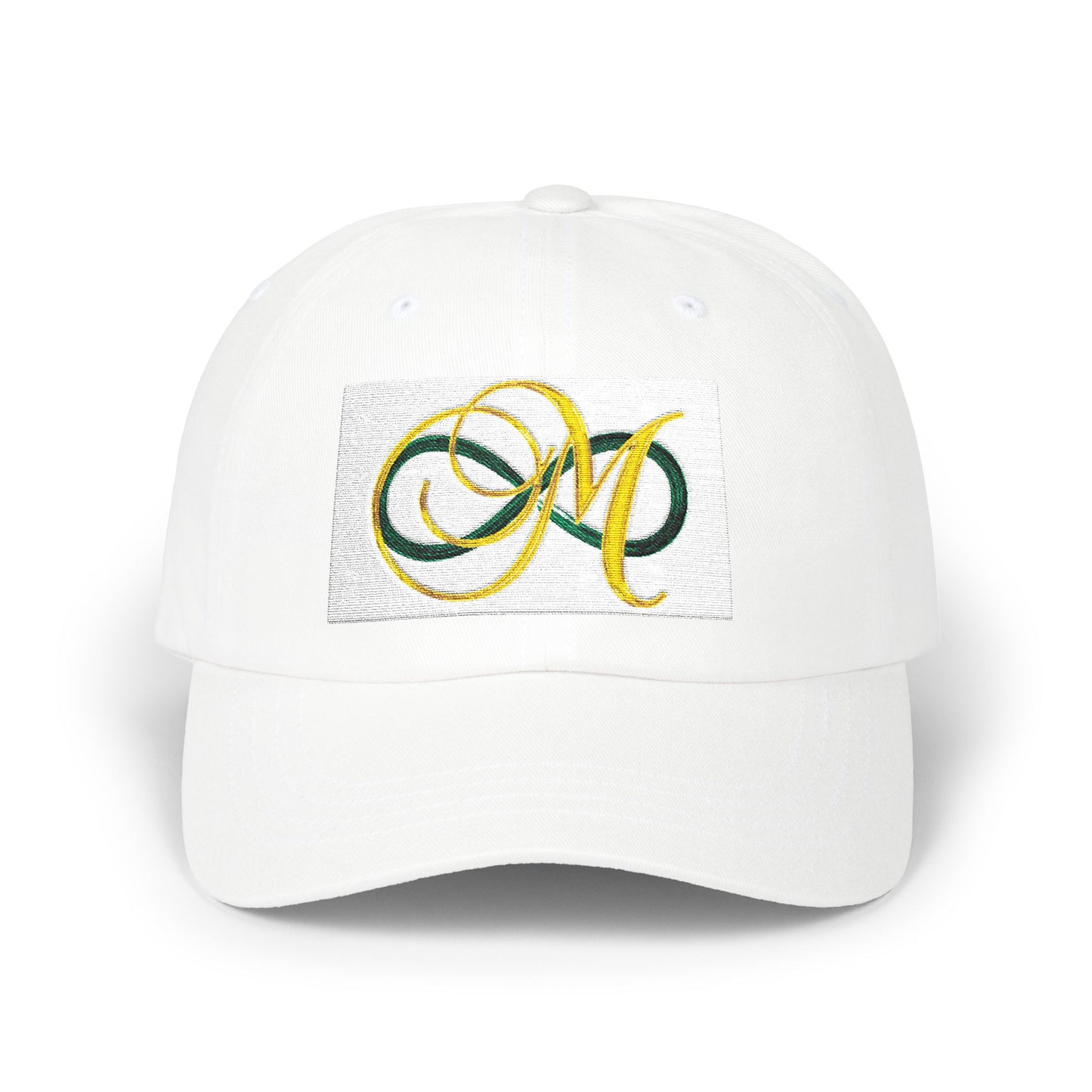 Elegant Script White Dad Cap - Stylish Casual Accessory