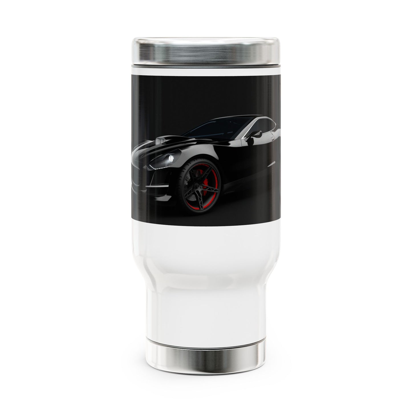 Stylish Stainless Steel Travel Mug with Handle, Car Lovers Gift, Commuter Coffee Cup, 14oz Mug for Road Trips, Perfect for Daily Use