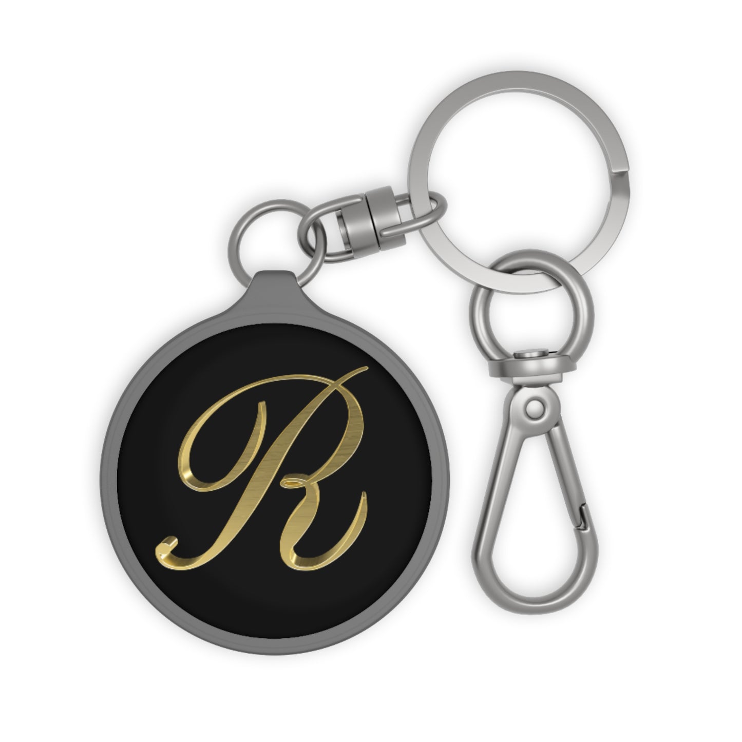 Personalized Keyring Tag with Elegant Monogram Charm