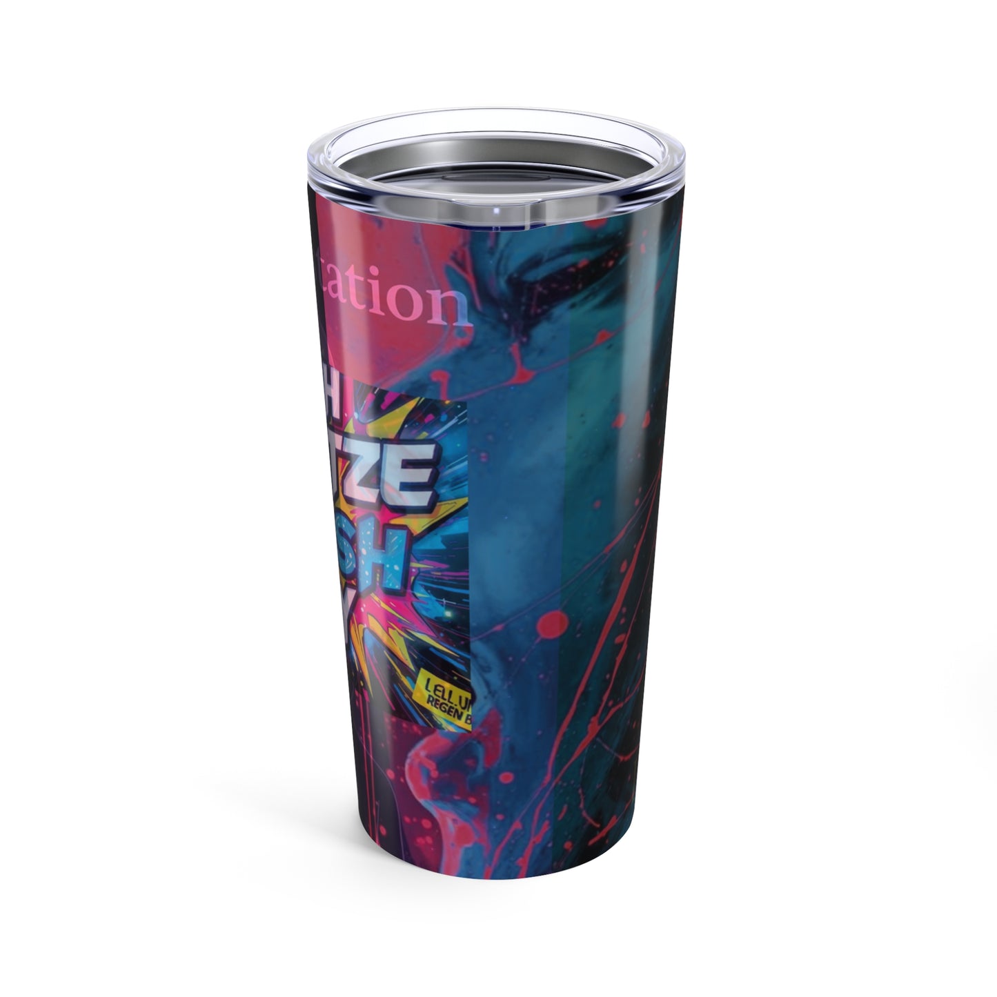 20oz Colorful Pop Art Tumbler – "Prize Push" Graphic Stainless Travel Cup