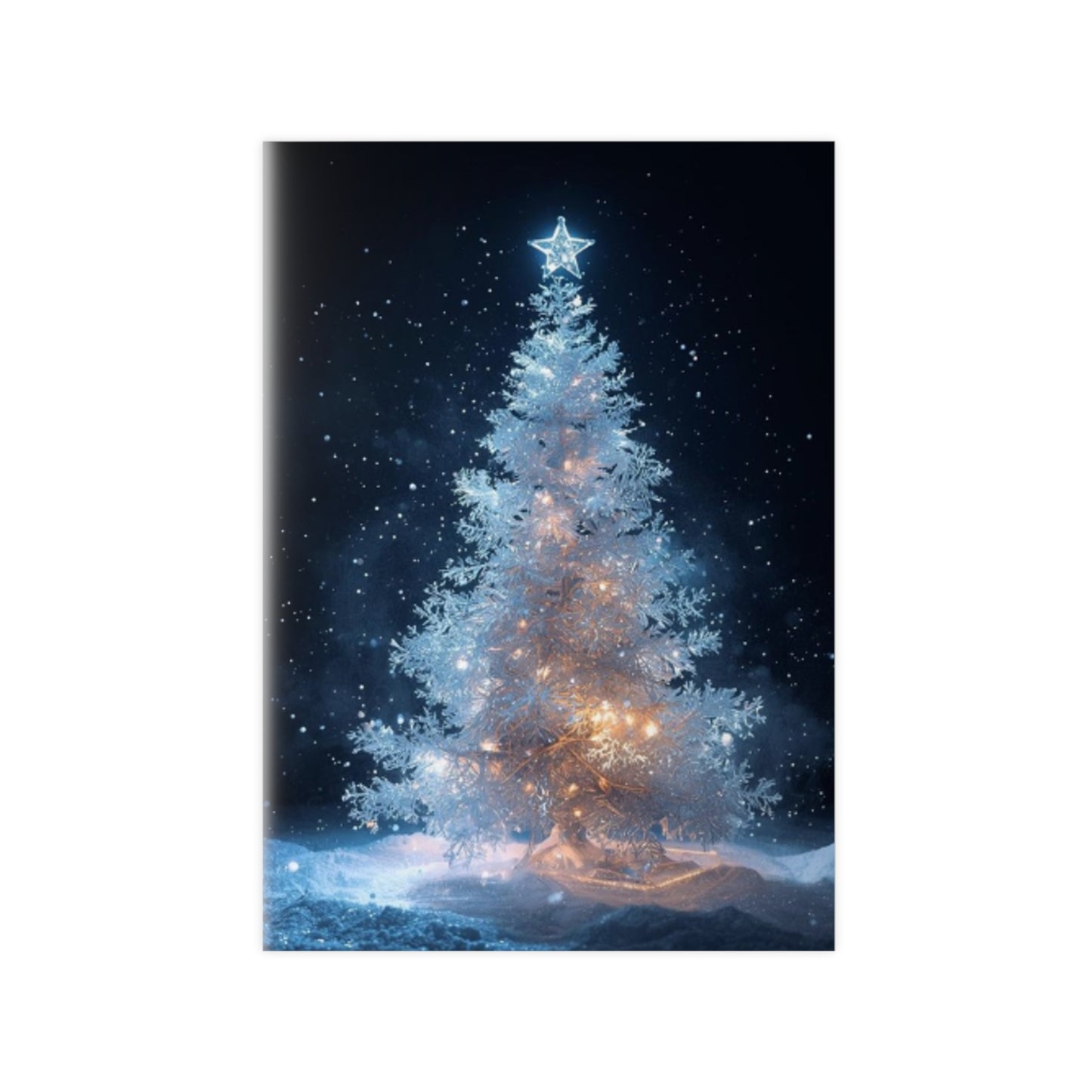 Christmas Tree Photo Poster – Snowy Lit Holiday Wall Art