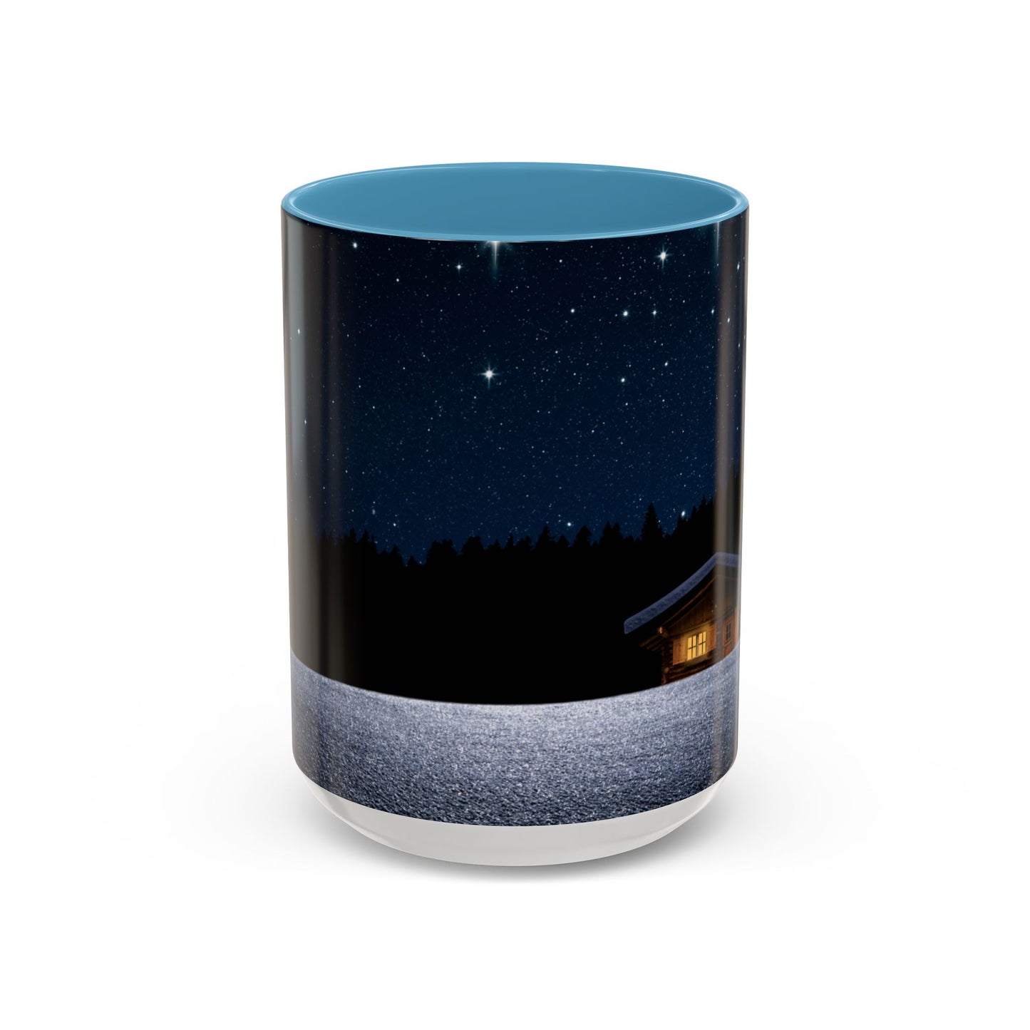 Starry Night Accent Coffee Mug - Cozy Holiday Vibe, Perfect Gift for Coffee Lovers, Winter Decor, Christmas Mug, Starry Nights