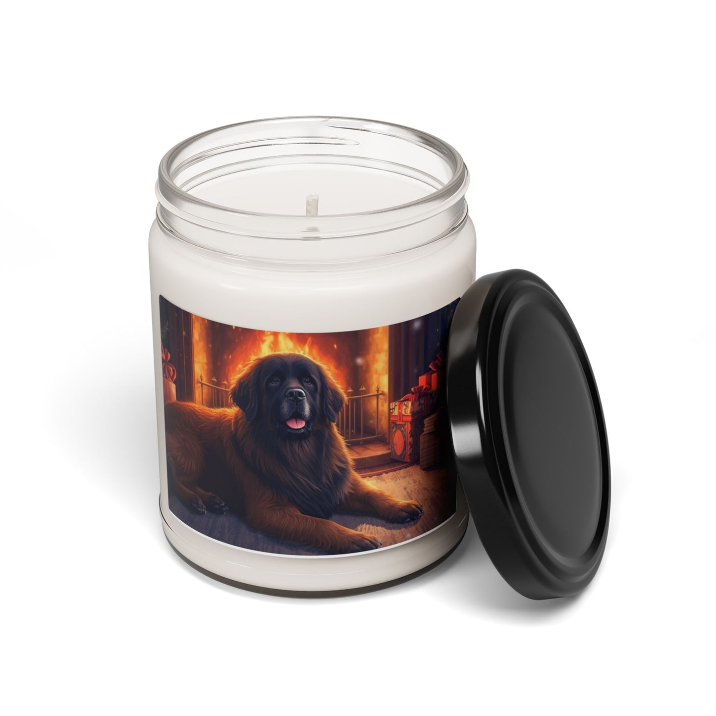 Cozy Home Scented Soy Candle with Dog Design