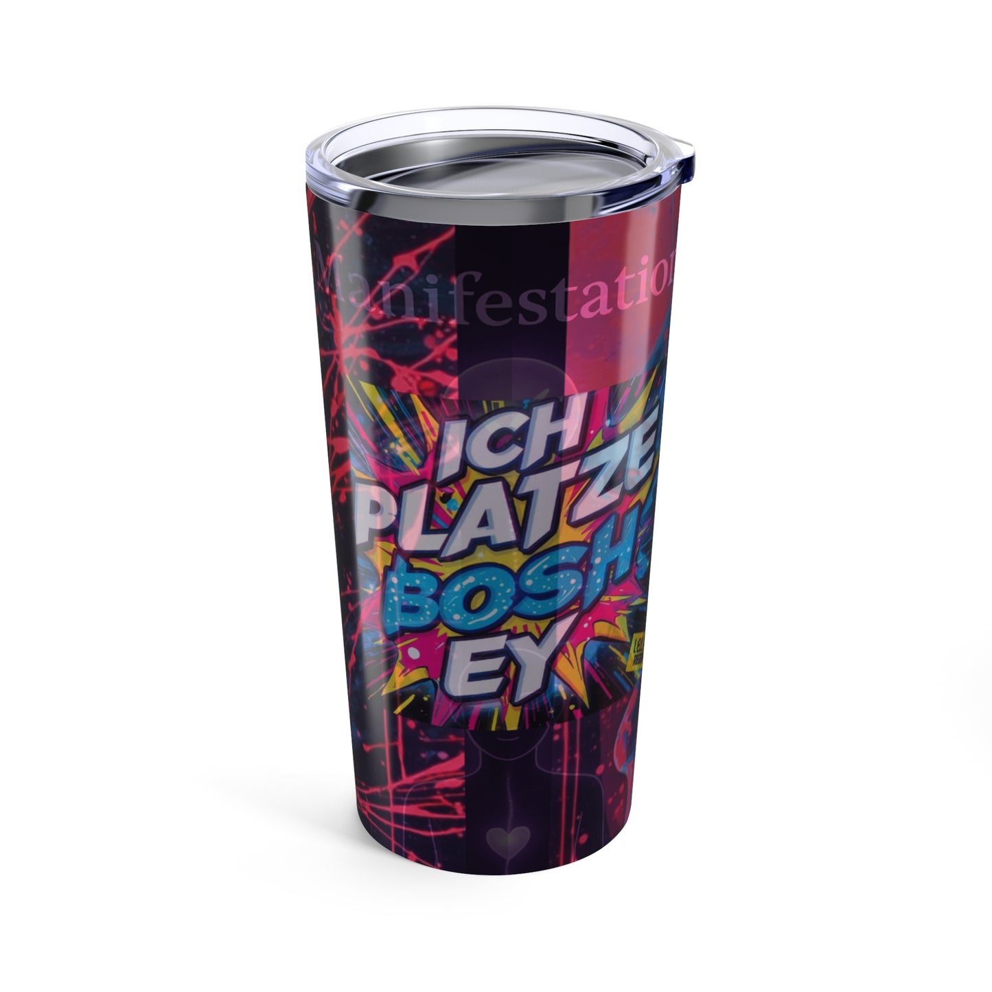 20oz Colorful Pop Art Tumbler – "Prize Push" Graphic Stainless Travel Cup