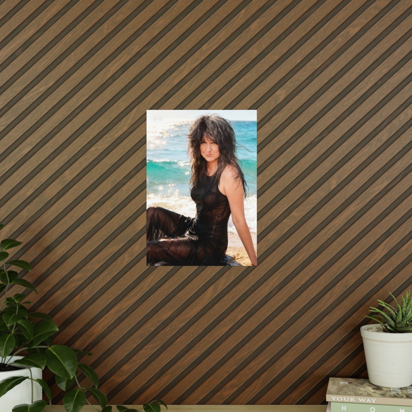Beach Portrait Photopaper Poster — Stylish Woman Seaside Print