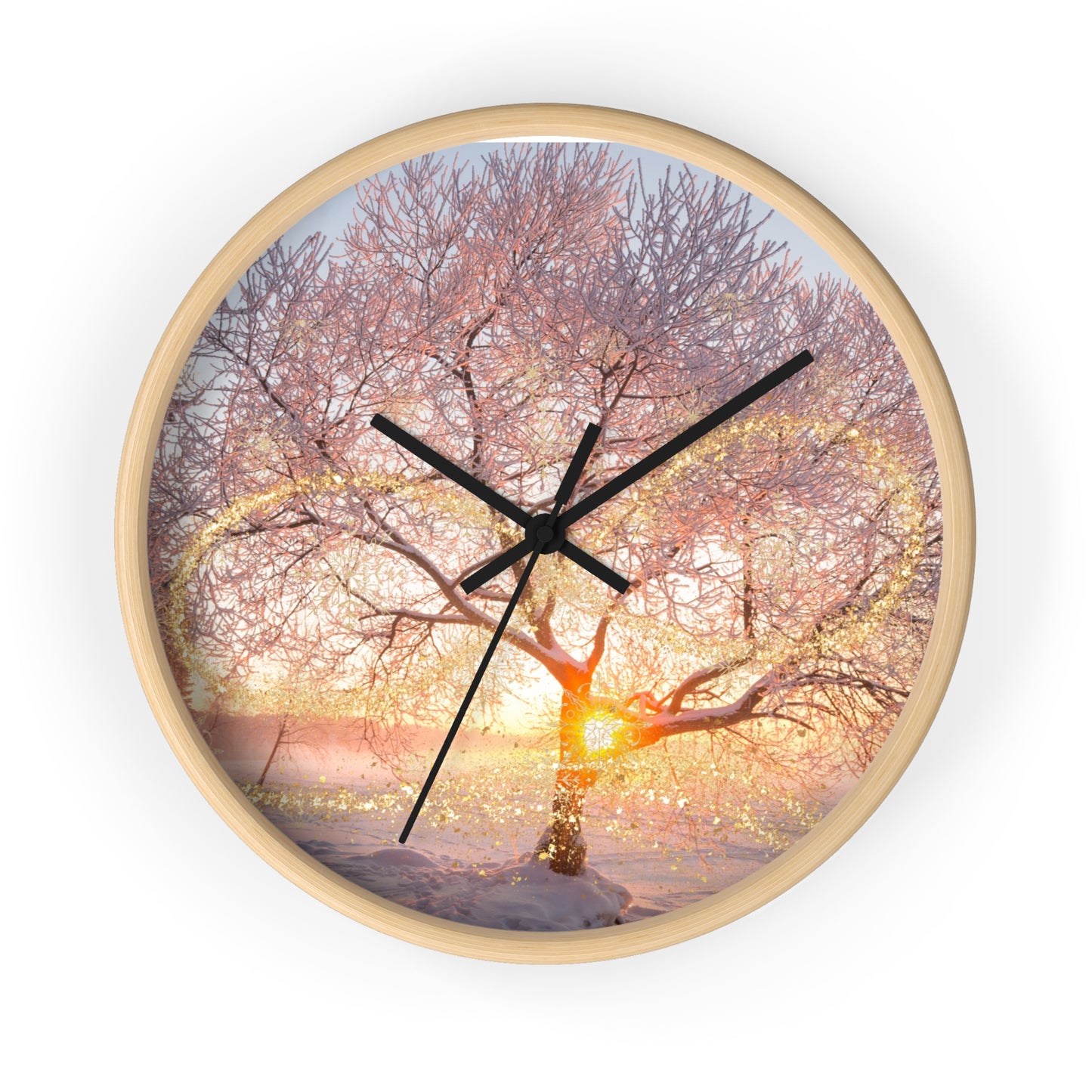 Serene Sunset Wall Clock, Home Decor, Gift for Nature Lovers, Cozy Atmosphere, Rustic Style, Office Wall Art, Holiday Decoration