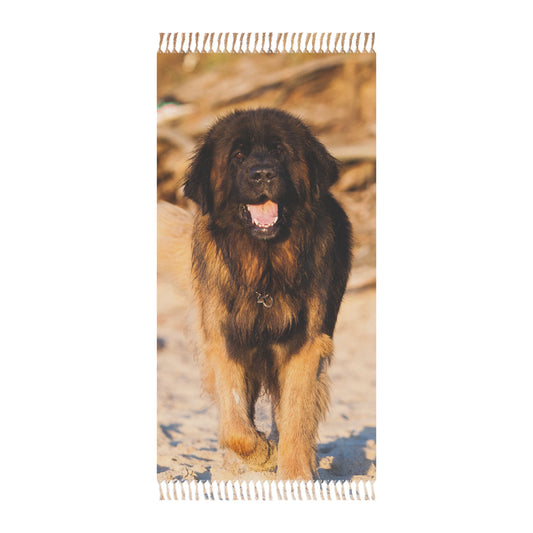 Boho Beach Towel, Ideal for Summer Days, Beach Trips, Gifts for Dog Lovers, Stylish & Functional Decor