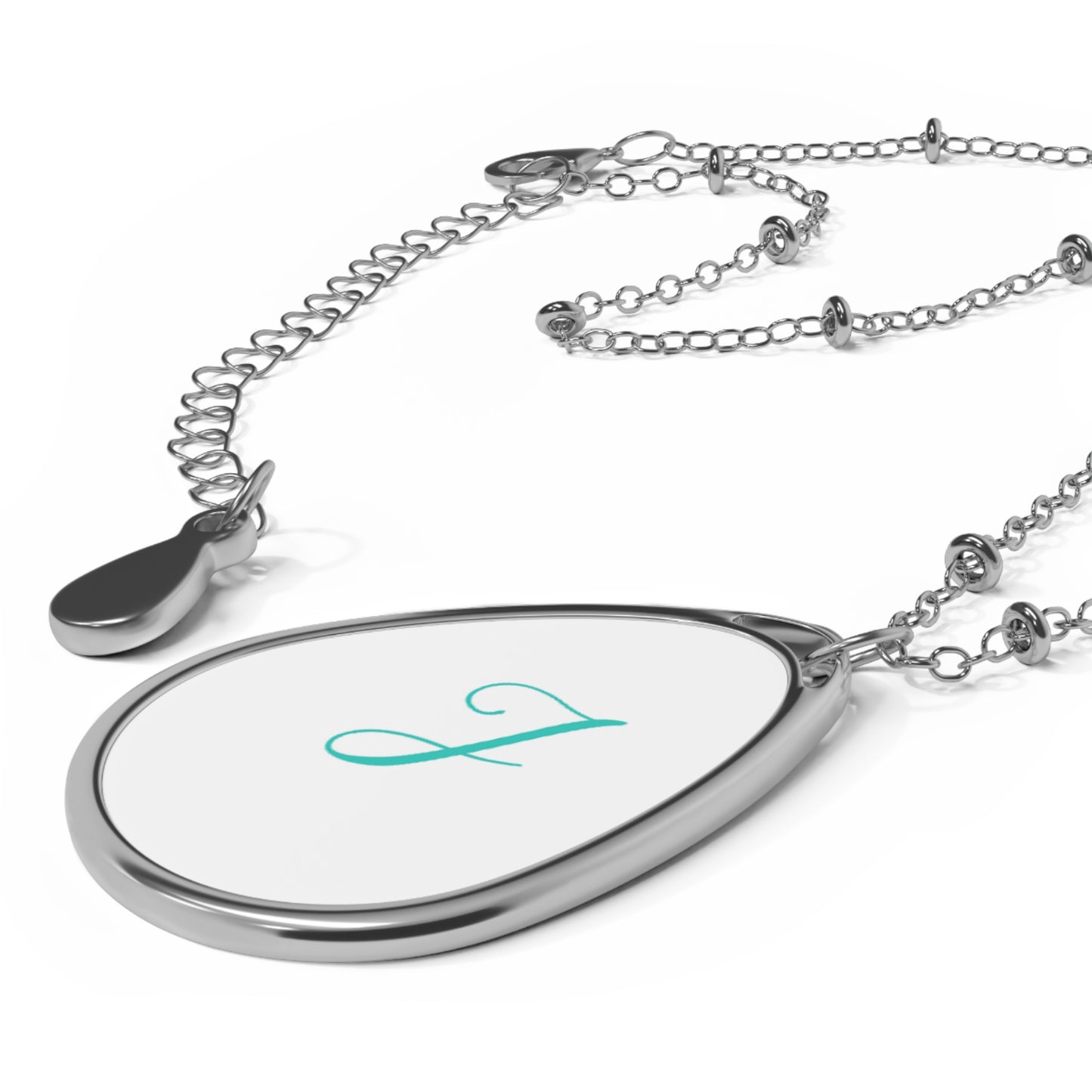 Personalized Oval Necklace with Initial Charm