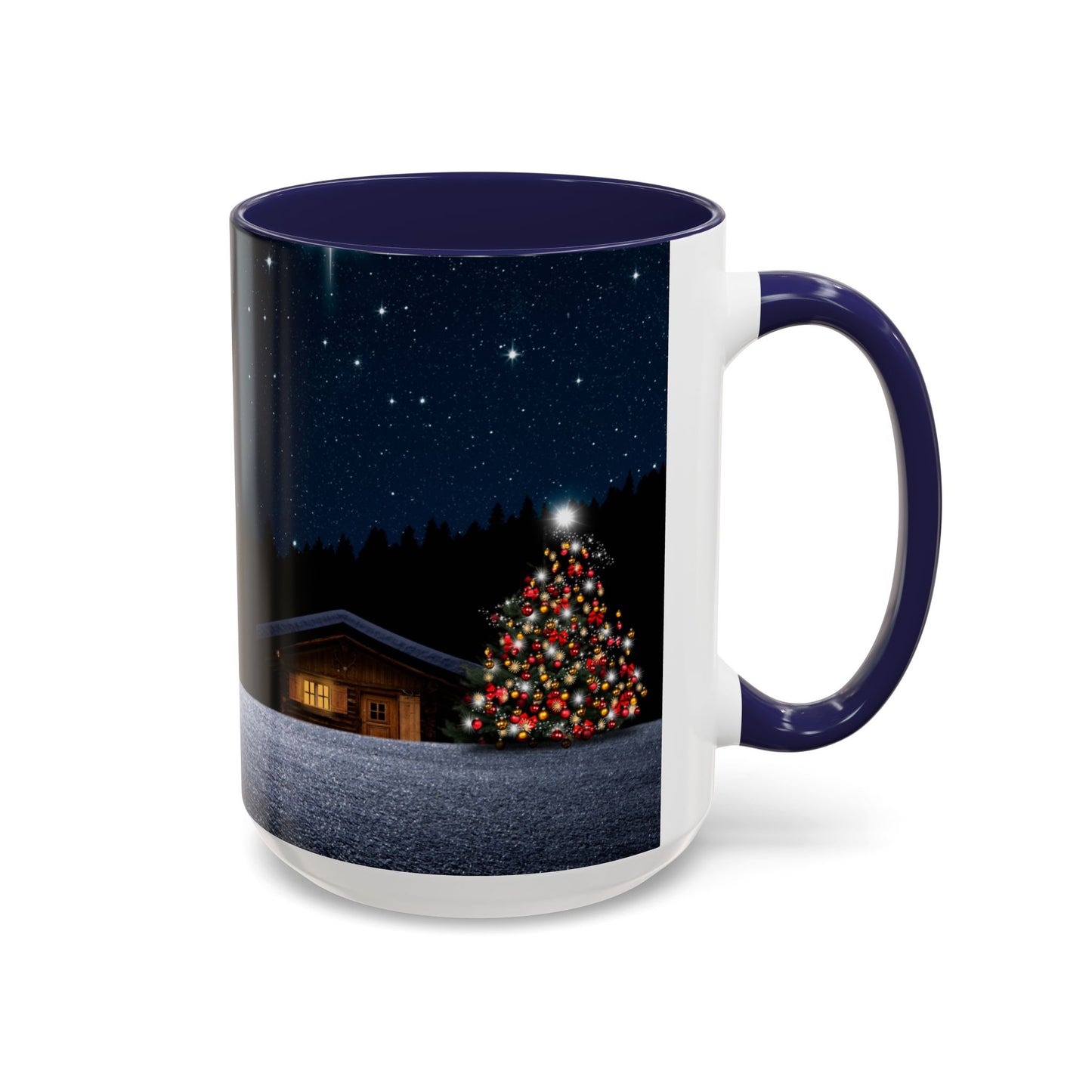 Starry Night Accent Coffee Mug - Cozy Holiday Vibe, Perfect Gift for Coffee Lovers, Winter Decor, Christmas Mug, Starry Nights