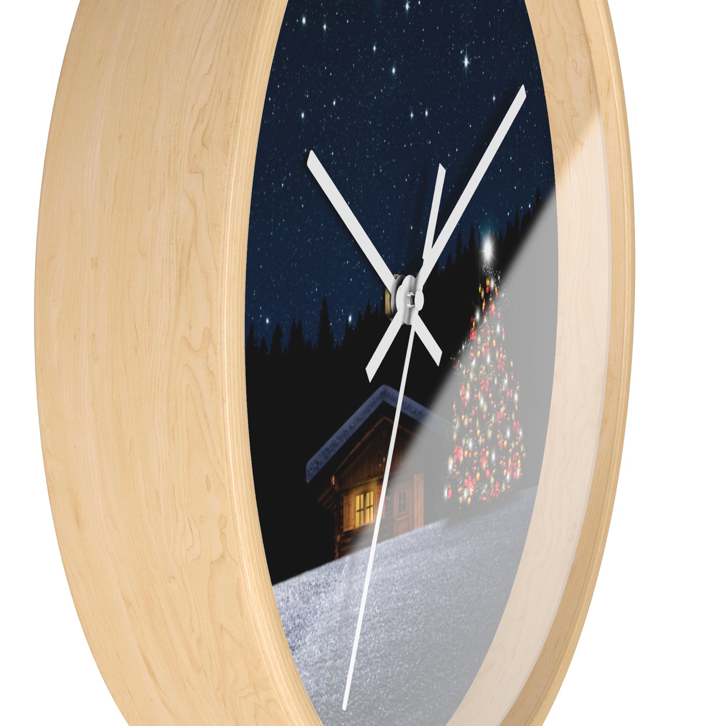 Christmas Themed Wall Clock, Festive Home Decor, Holiday Gift Idea, Winter Wonderland Clock, Winter Holidays Decoration