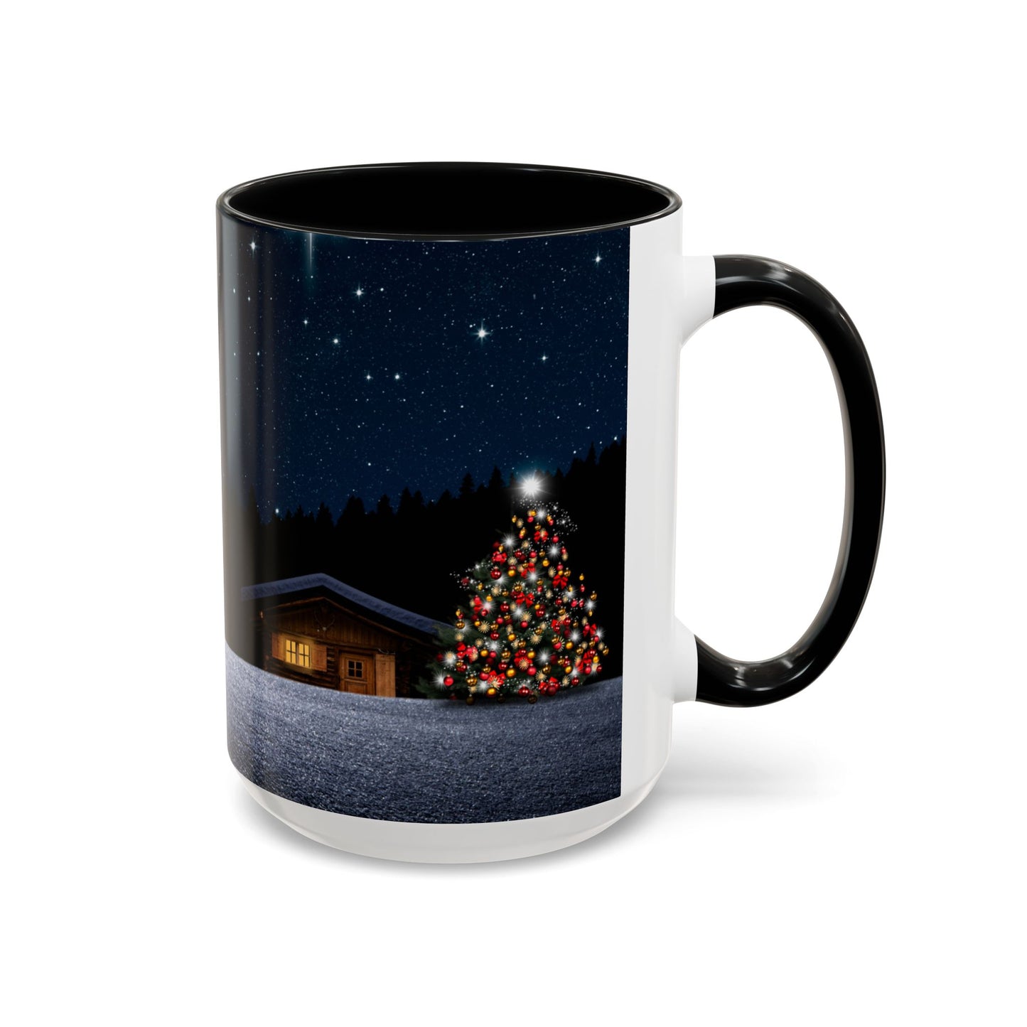 Starry Night Accent Coffee Mug - Cozy Holiday Vibe, Perfect Gift for Coffee Lovers, Winter Decor, Christmas Mug, Starry Nights