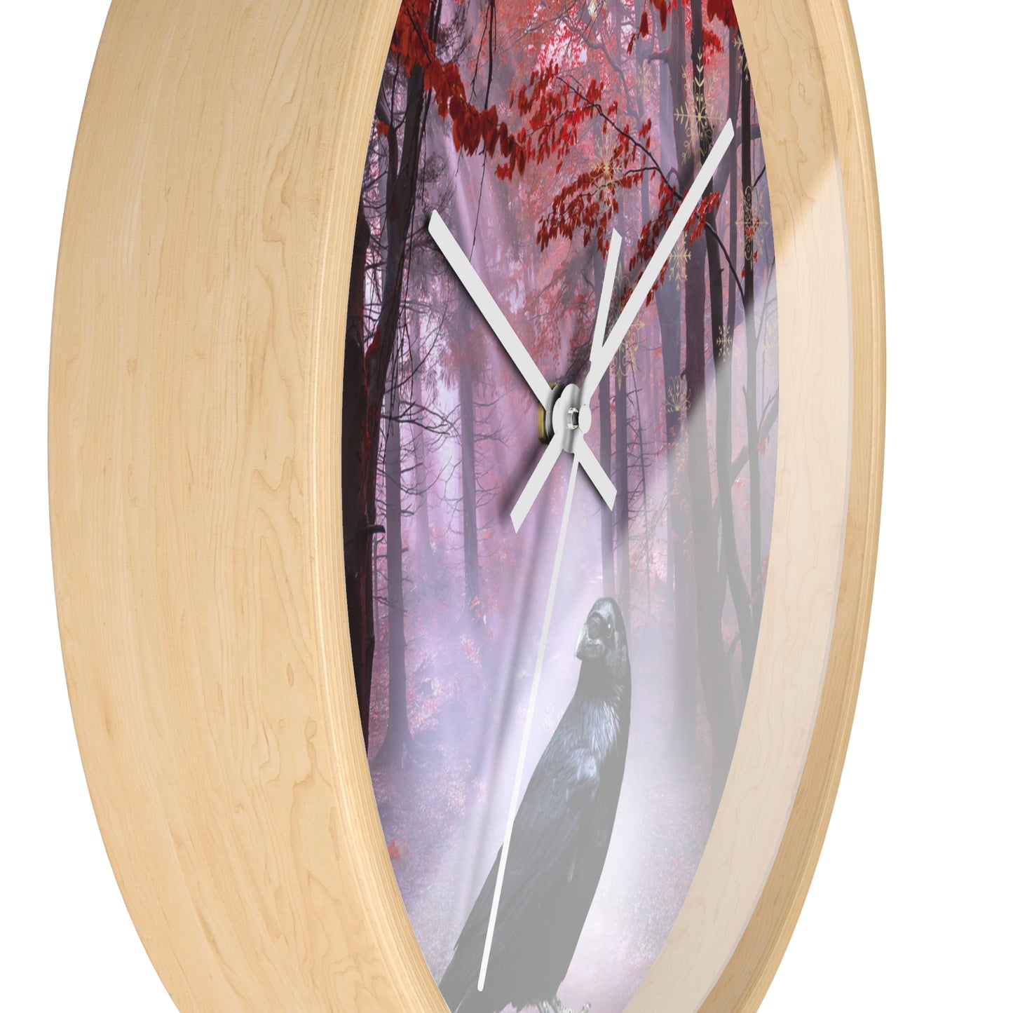 Mystical Raven Wall Clock, Enchanted Forest Decor, Unique Home Accent, Gothic Style Timepiece, Perfect Gift for Nature Lovers