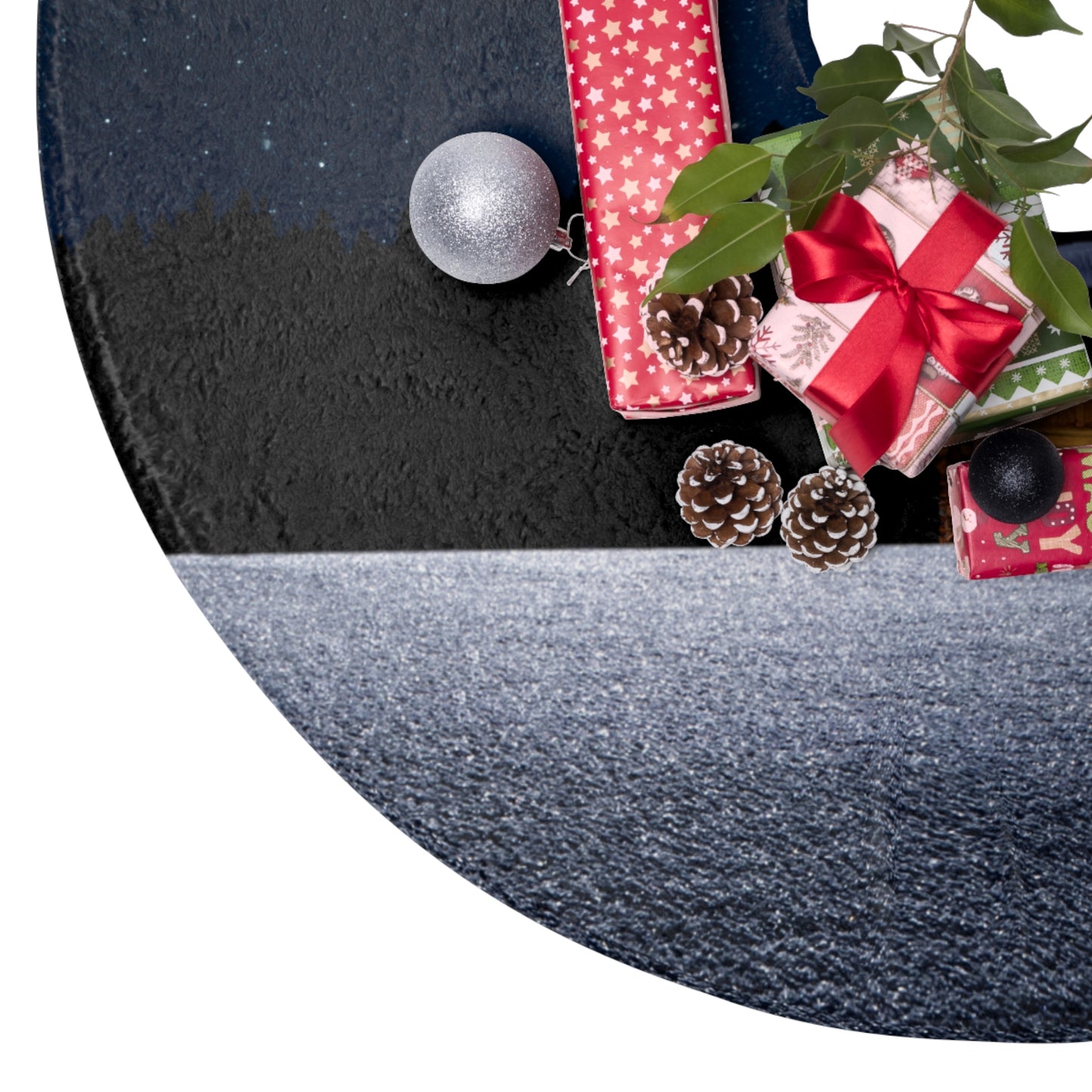 Cozy Christmas Tree Skirt, Winter Holiday Decor, Festive Tree Cover for Christmas, Snowy Scene Holiday Gift, Unique Xmas Tree Accessory