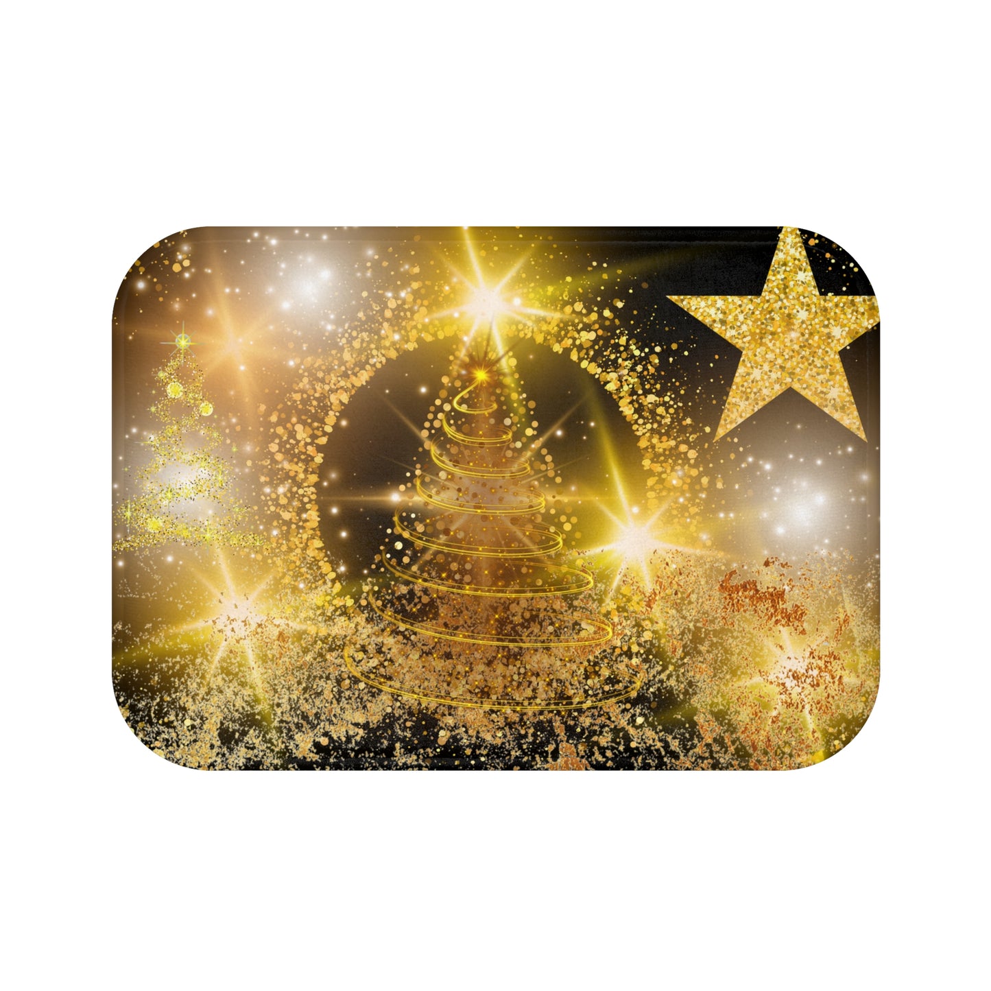 Christmas Sparkle Bath Mat | Holiday Decor, Festive Home, Bath Accessories, Winter Wonderland, Gold & Glittery