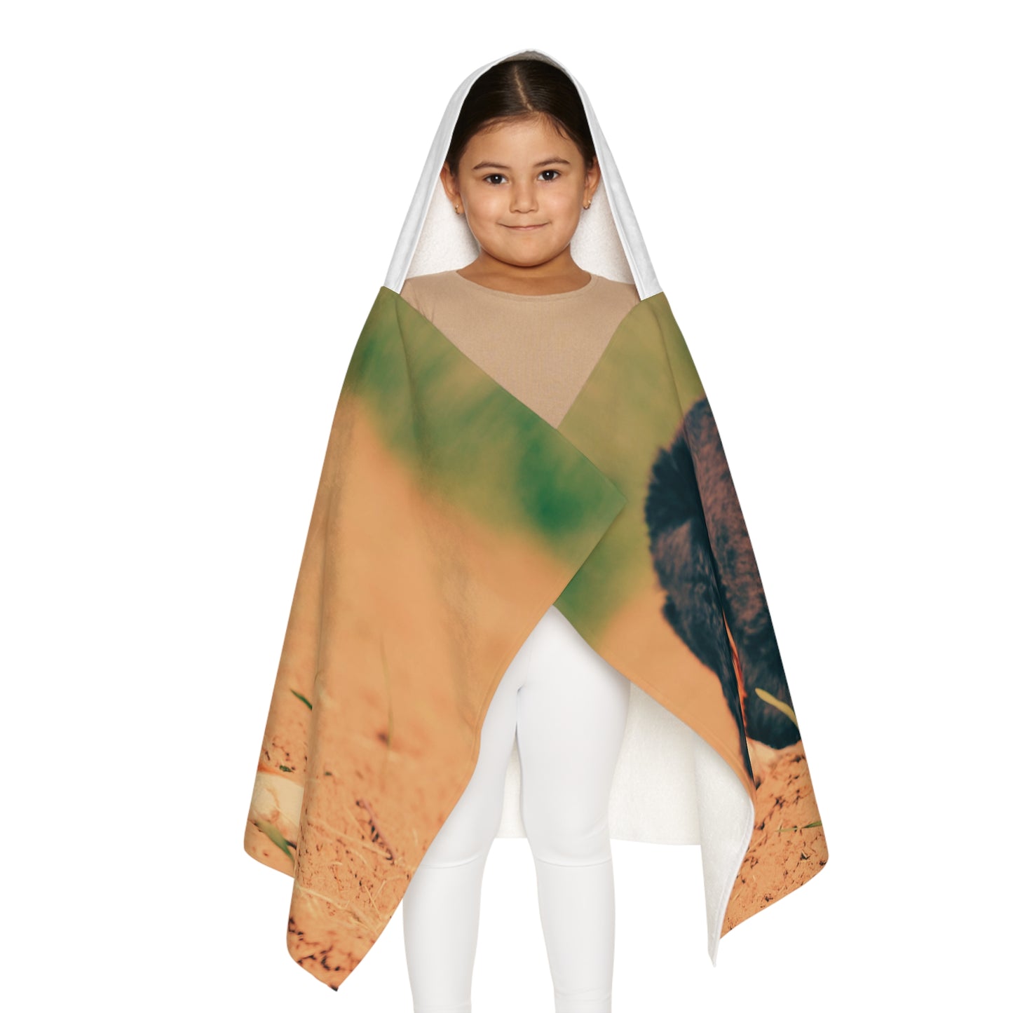 Cozy Youth Hooded Towel with Cute Dog Print, Perfect for Bath, Beach, and Pool Days, Kid-Friendly, Great Gift Idea