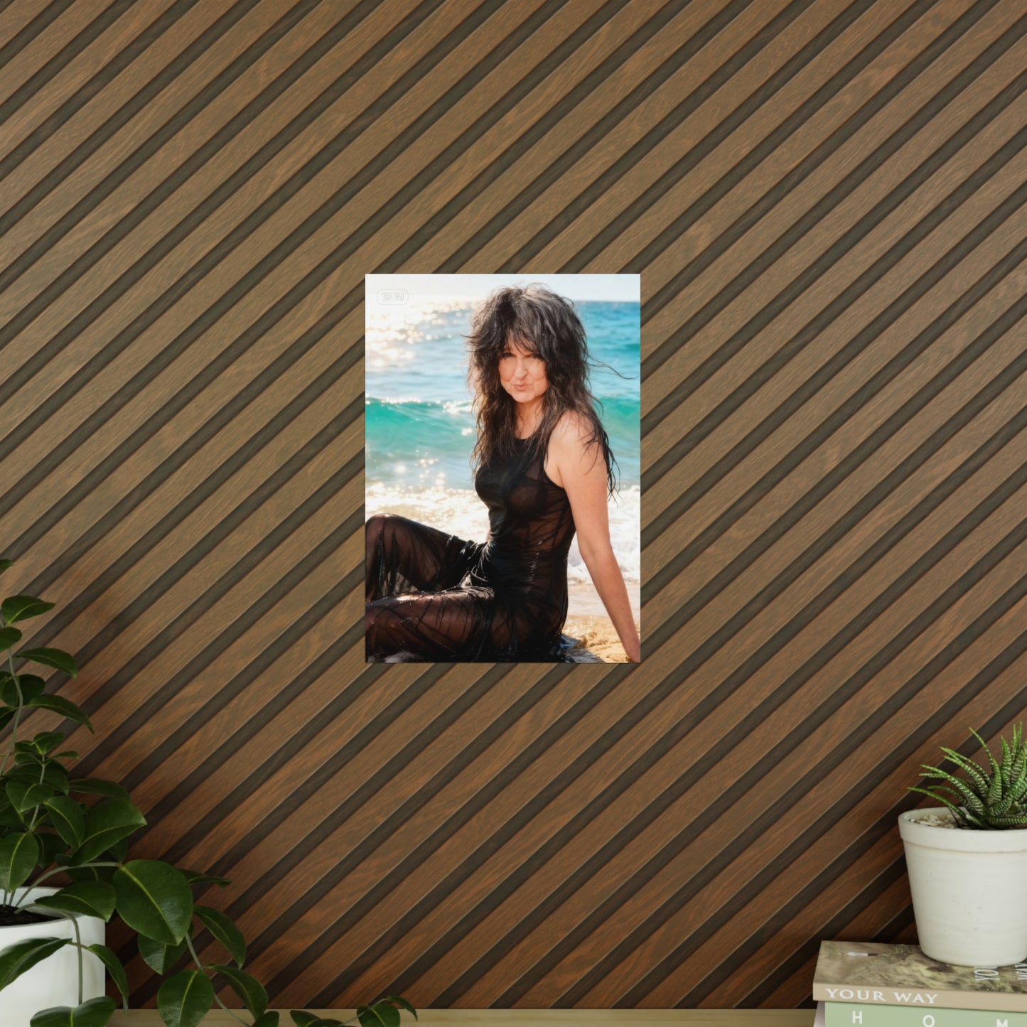 Beach Portrait Photopaper Poster — Stylish Woman Seaside Print