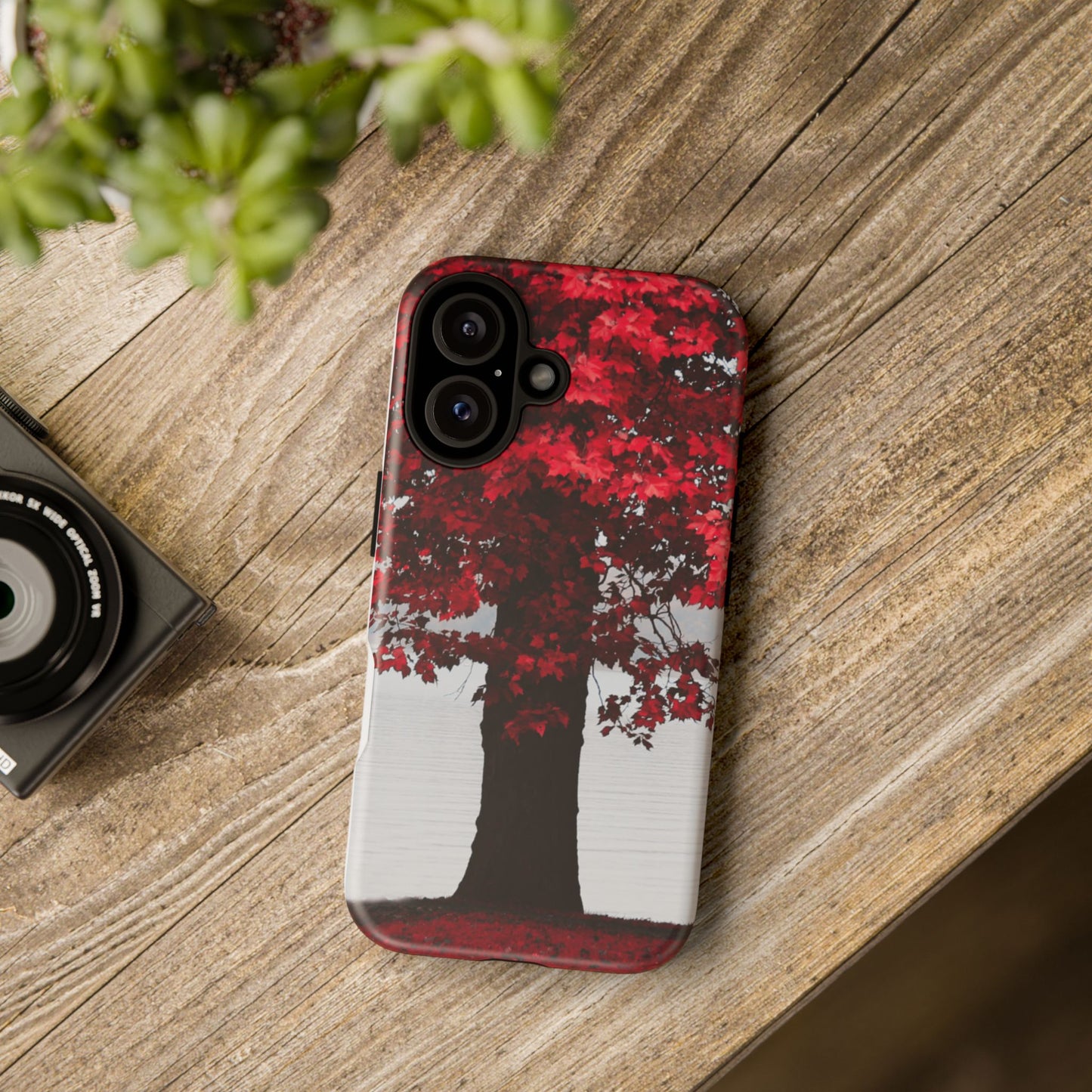 Red Maple Tree Phone Case, Tough Phone Cover, Fall Aesthetic, Nature Lover Gift, Unique Tech Accessory, Autumn Decor