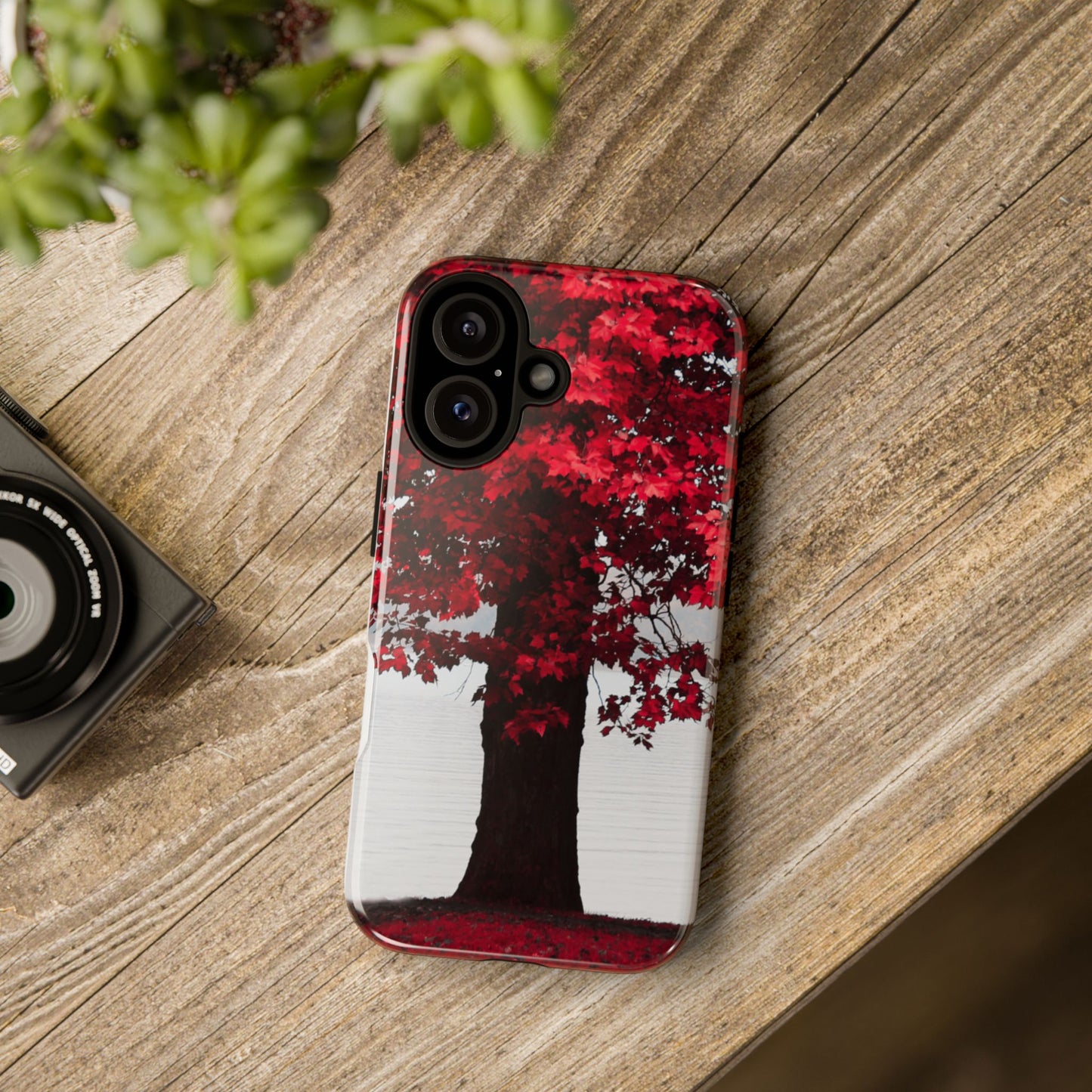 Red Maple Tree Phone Case, Tough Phone Cover, Fall Aesthetic, Nature Lover Gift, Unique Tech Accessory, Autumn Decor