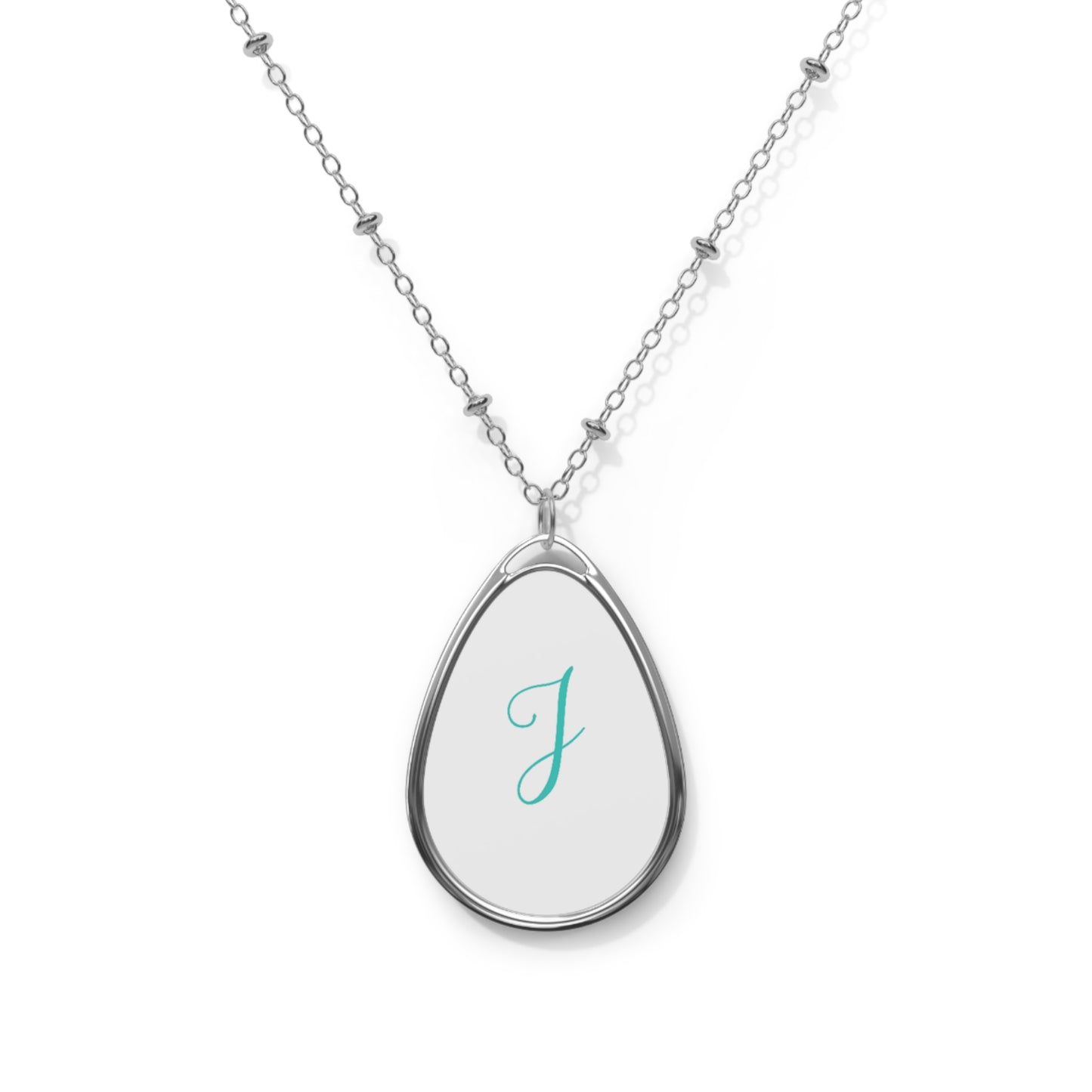 Personalized Oval Necklace with Initial Charm