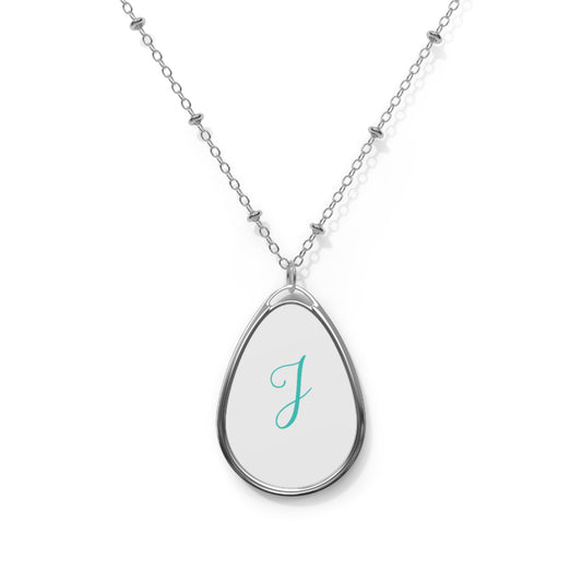 Personalized Oval Necklace with Initial Charm