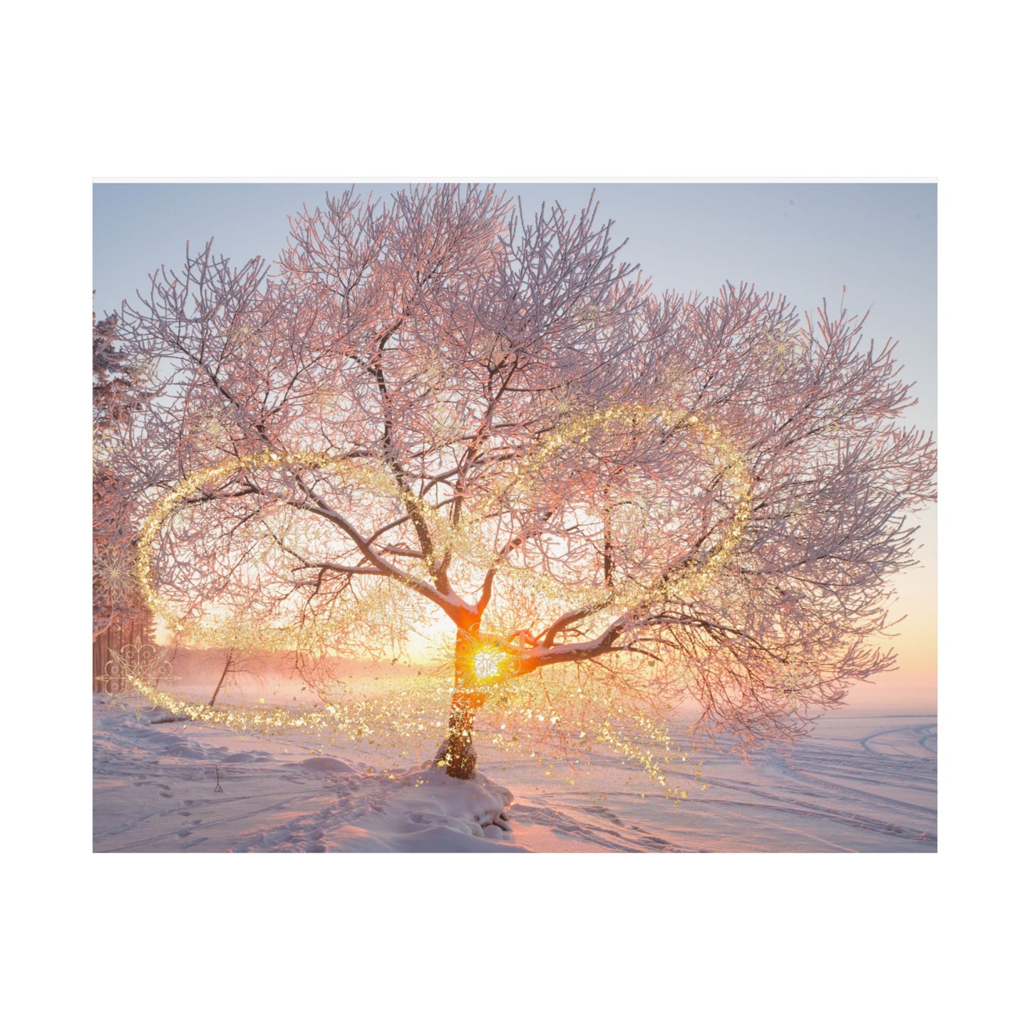 Serene Matte Poster of Frosted Tree, Winter Decor, Nature Wall Art, Cozy Living, Gift for Nature Lovers, Home Decor