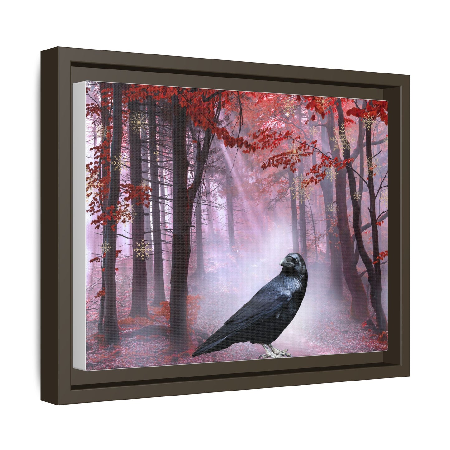 Framed Forest Raven Art Print, Matte Canvas Wall Decor, Gothic Home Decor, Nature Wall Art, Unique Gift for Bird Lovers