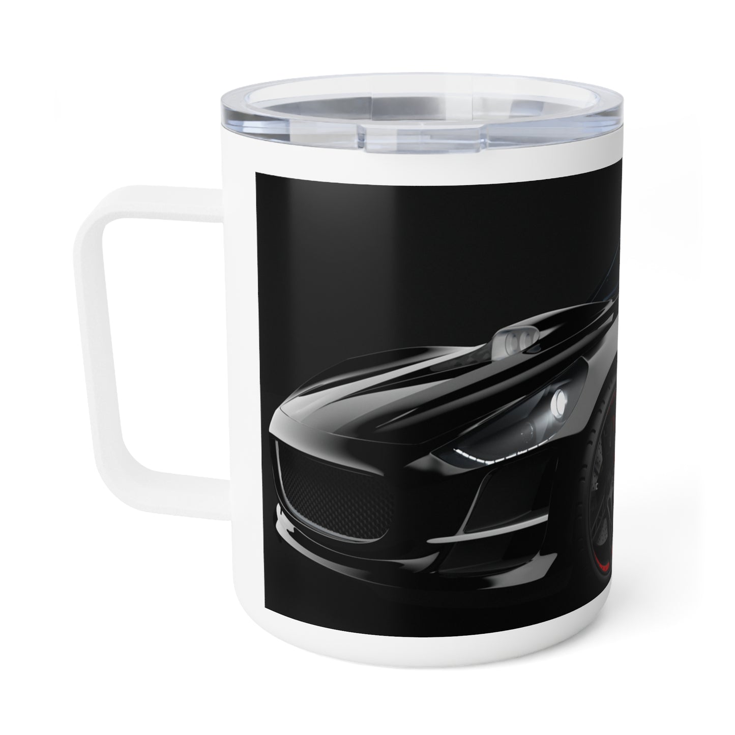 Sleek Black Car Insulated Coffee Mug, 10oz - Perfect for Car Enthusiasts, Gifts for Dad, Stylish Travel Cup, Unique Coffee Lover Gift, [...]