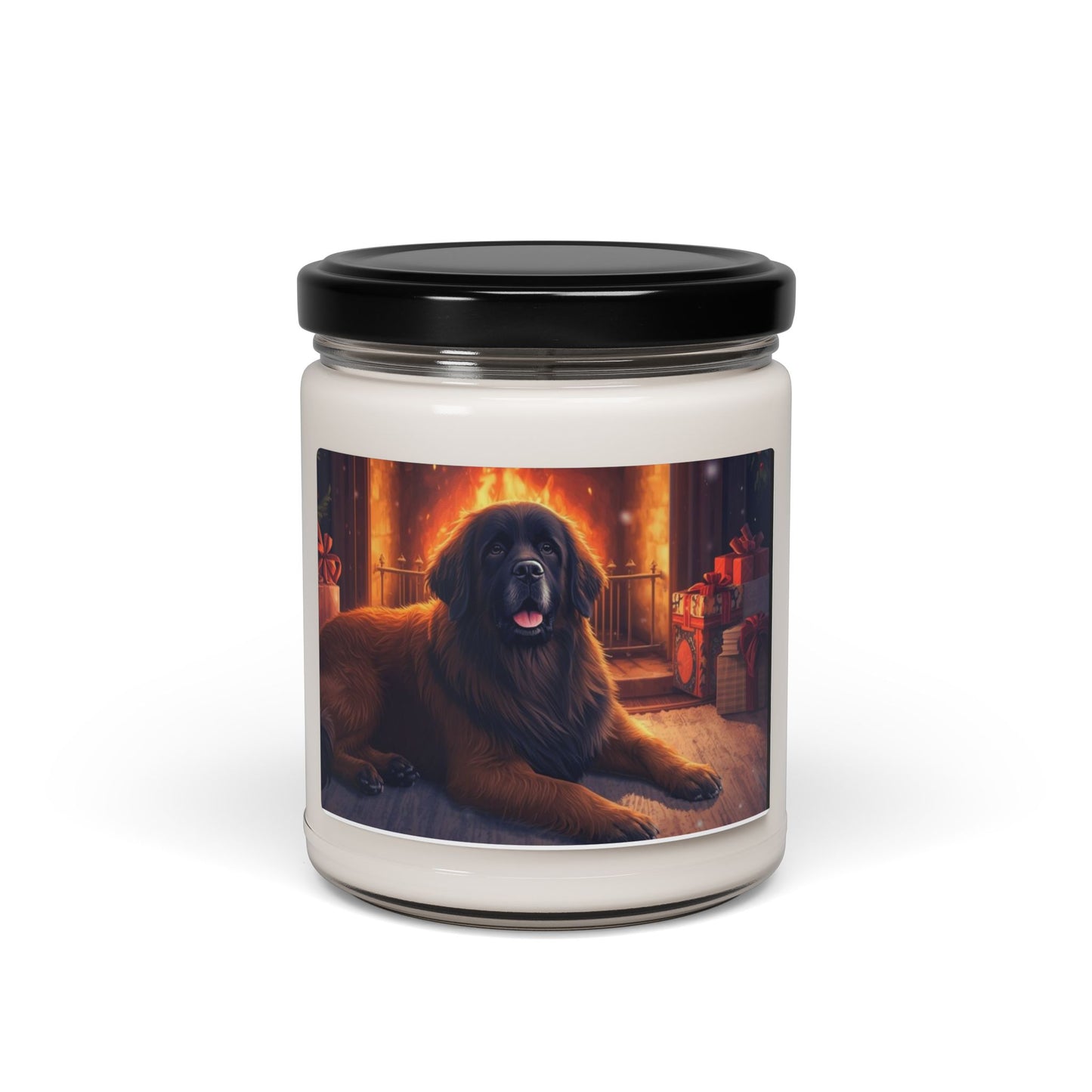 Cozy Home Scented Soy Candle with Dog Design
