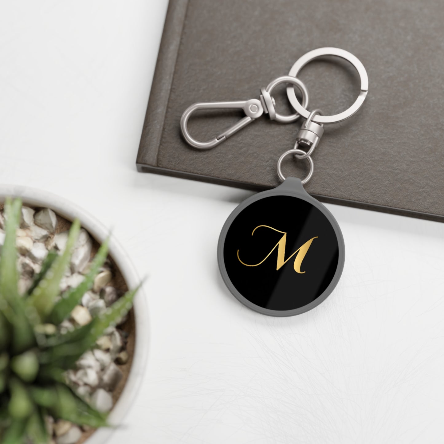 Personalized Monogram Keyring Tag - Customizable Metal Keychain