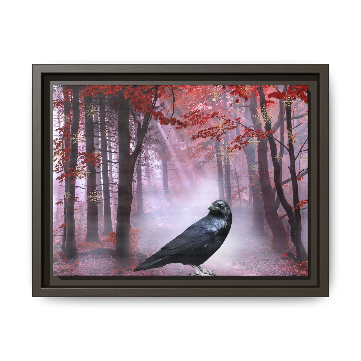 Framed Forest Raven Art Print, Matte Canvas Wall Decor, Gothic Home Decor, Nature Wall Art, Unique Gift for Bird Lovers