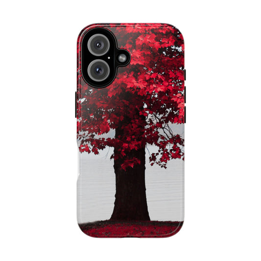 Red Maple Tree Phone Case, Tough Phone Cover, Fall Aesthetic, Nature Lover Gift, Unique Tech Accessory, Autumn Decor