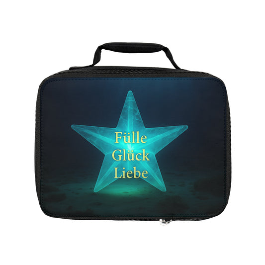 Inspirational Lunch Bag with Star Design - Fülle Glück Liebe