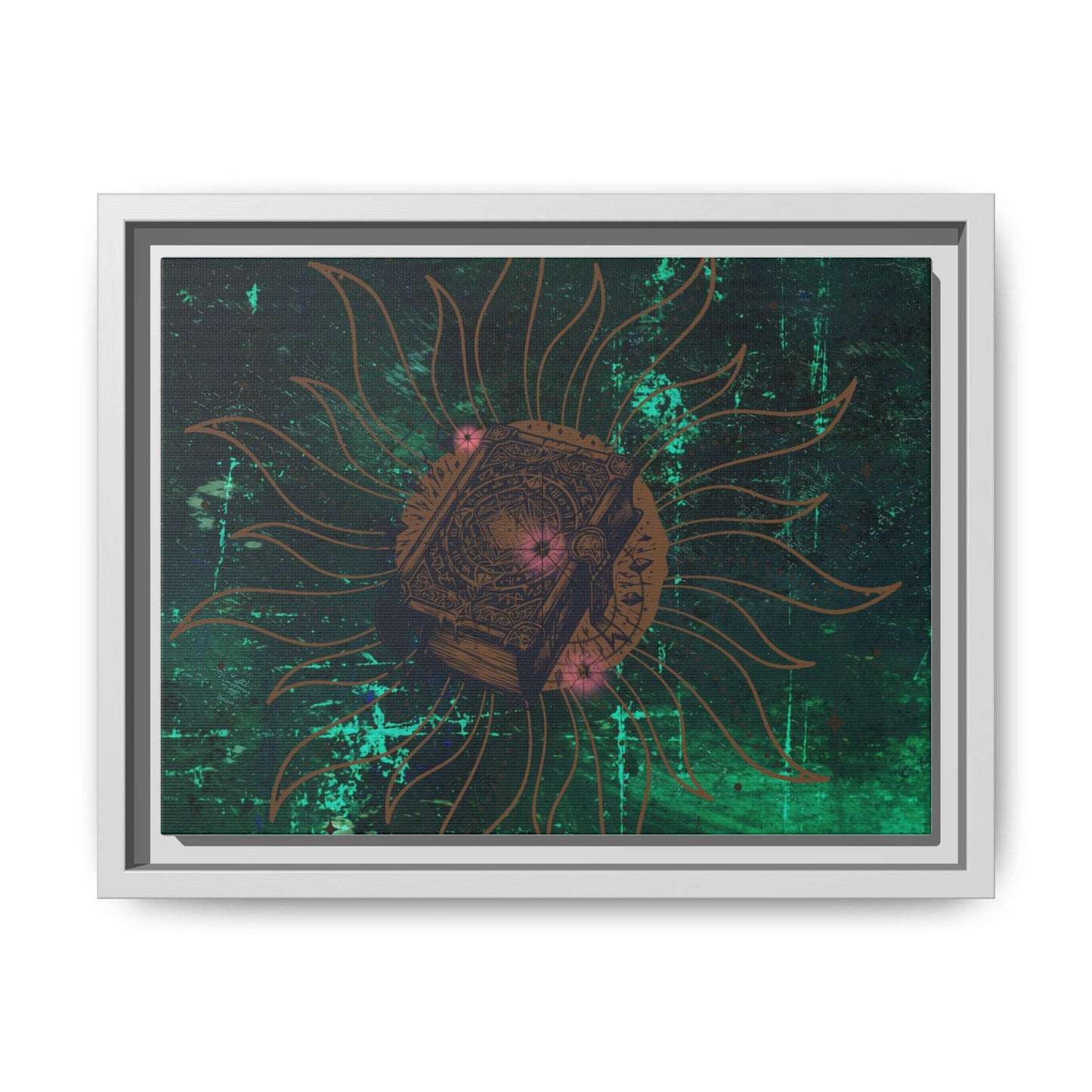 Framed Matte Canvas Art - Bohemian Sun Design, Vibrant Home Decor, Wall Art for Living Room, Unique Gift for Art Lovers