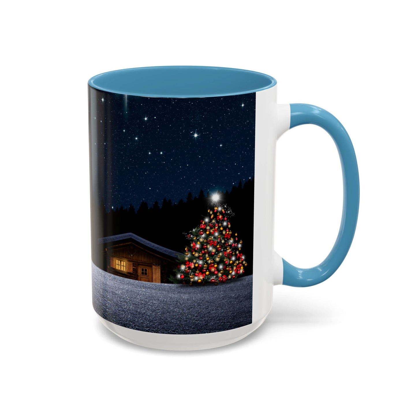 Starry Night Accent Coffee Mug - Cozy Holiday Vibe, Perfect Gift for Coffee Lovers, Winter Decor, Christmas Mug, Starry Nights