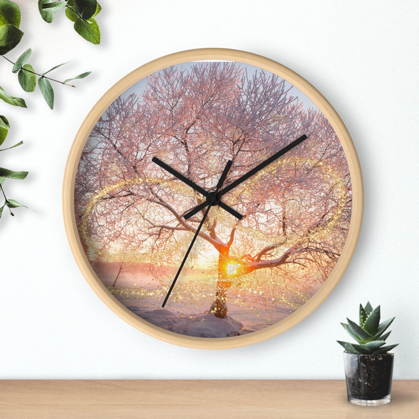 Serene Sunset Wall Clock, Home Decor, Gift for Nature Lovers, Cozy Atmosphere, Rustic Style, Office Wall Art, Holiday Decoration