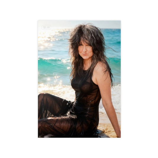 Beach Portrait Photopaper Poster — Stylish Woman Seaside Print