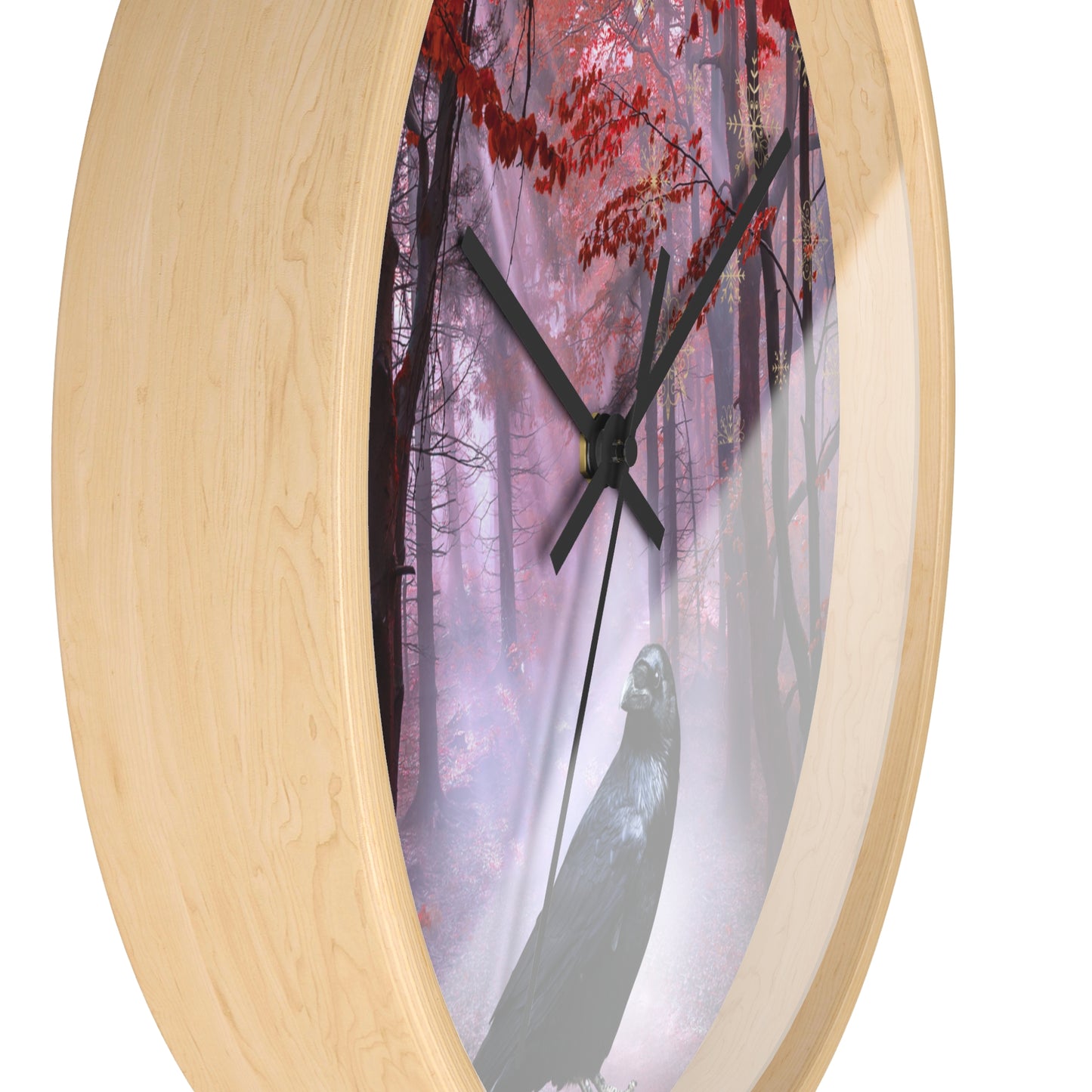 Mystical Raven Wall Clock, Enchanted Forest Decor, Unique Home Accent, Gothic Style Timepiece, Perfect Gift for Nature Lovers