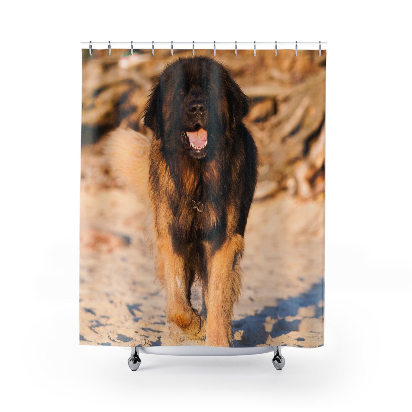 Leonberger Shower Curtain, Dog Lovers Bathroom Decor, Pet-Themed Wall Art, Unique Gift for Dog Owners, Home Accessories