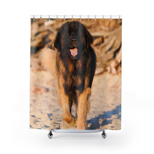 Leonberger Shower Curtain, Dog Lovers Bathroom Decor, Pet-Themed Wall Art, Unique Gift for Dog Owners, Home Accessories