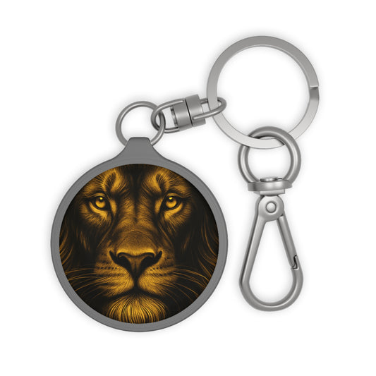 Lion Face Keyring Tag - Fierce Animal Lover Accessory