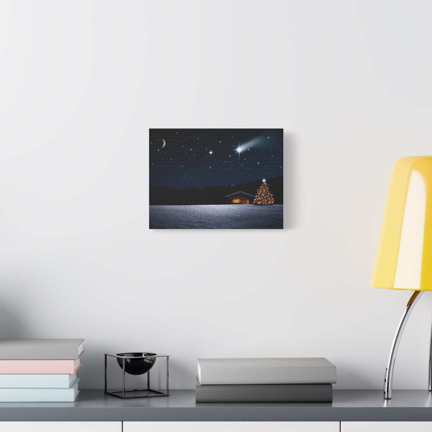 Christmas Canvas Wall Art, Starry Night, Holiday Decor, Winter Scene, Home Decoration, Gift for Him/Her