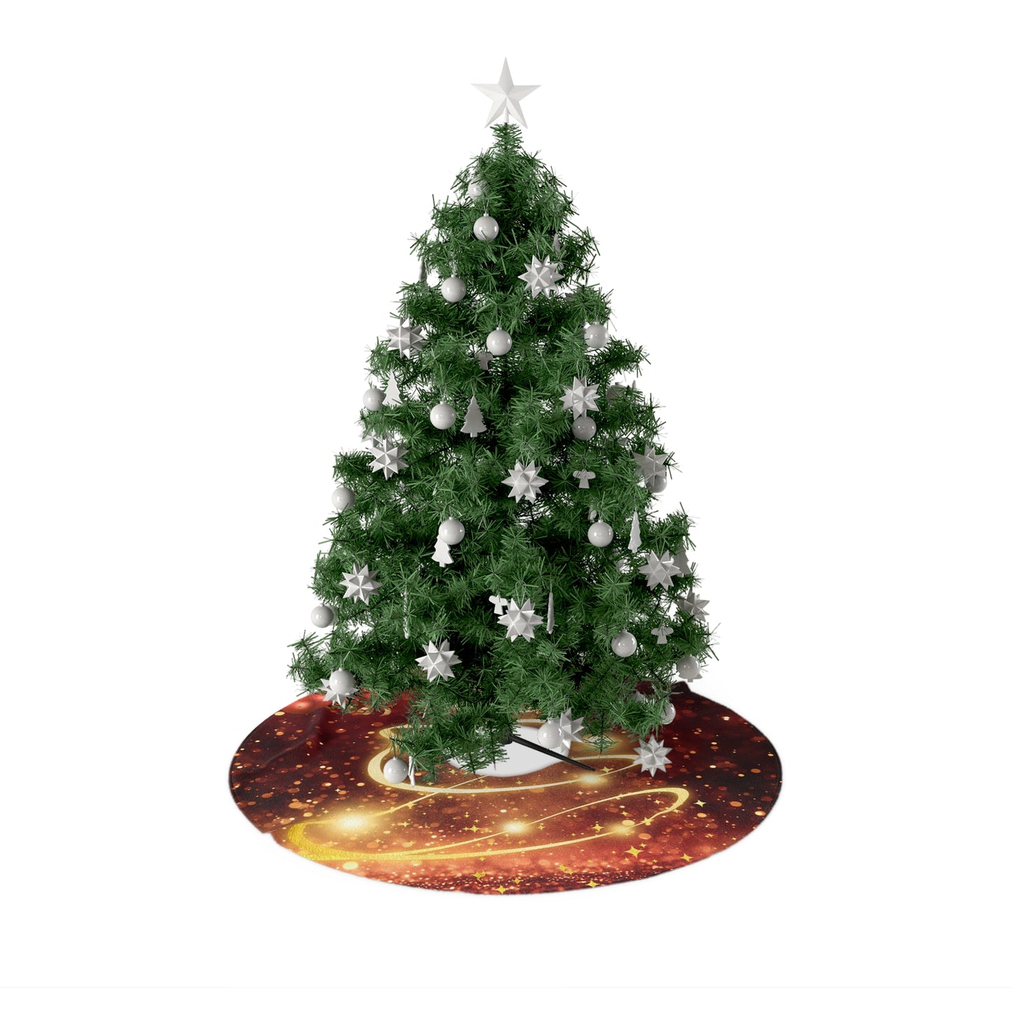 Elegant Christmas Tree Skirt, Holiday Decor, Festive Home Decoration, Xmas Tree Accessory, Tree Base Cover, Winter Wonderland
