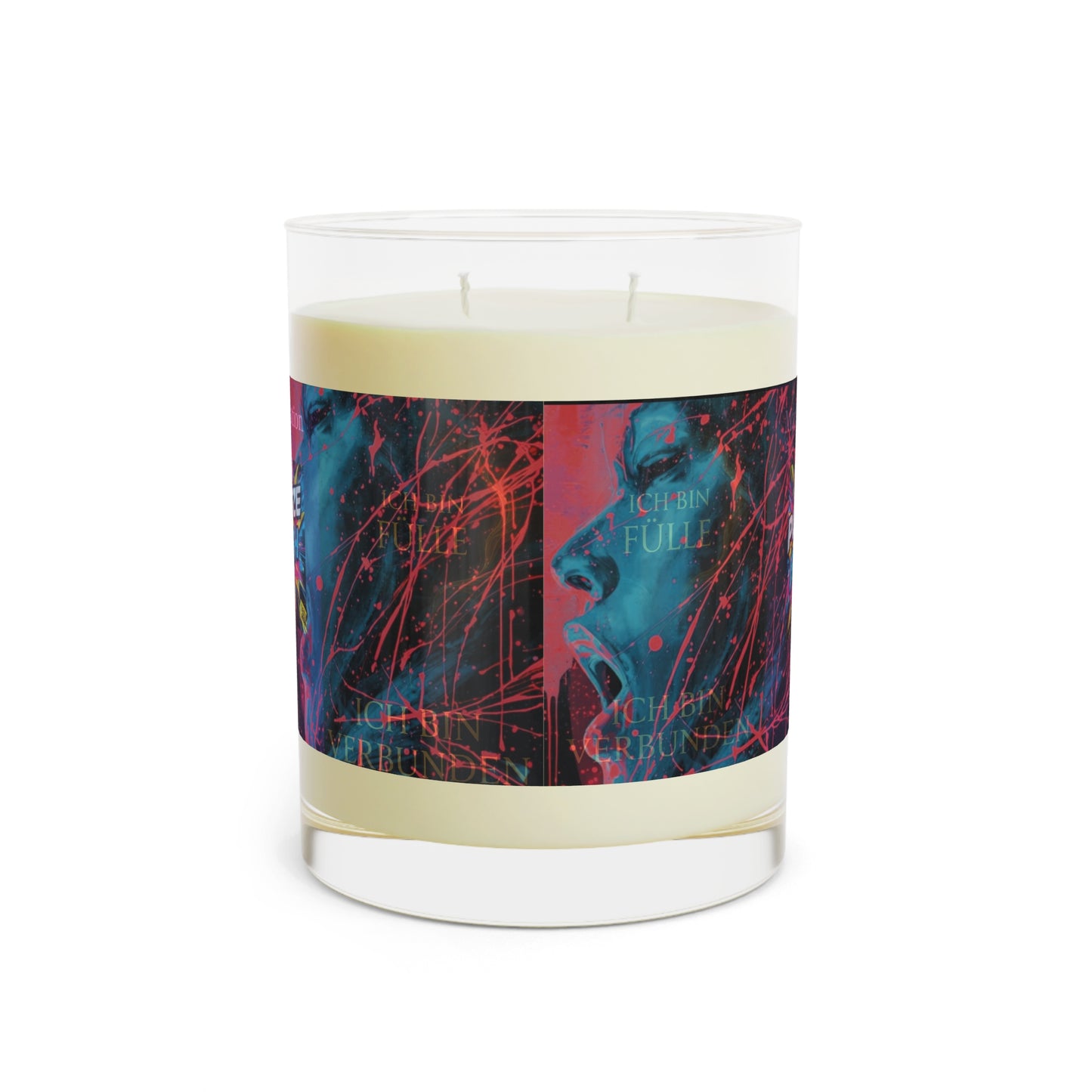 Artistic Scream Candle — 11oz Scented Glass Candle with Neon Abstract Portrait