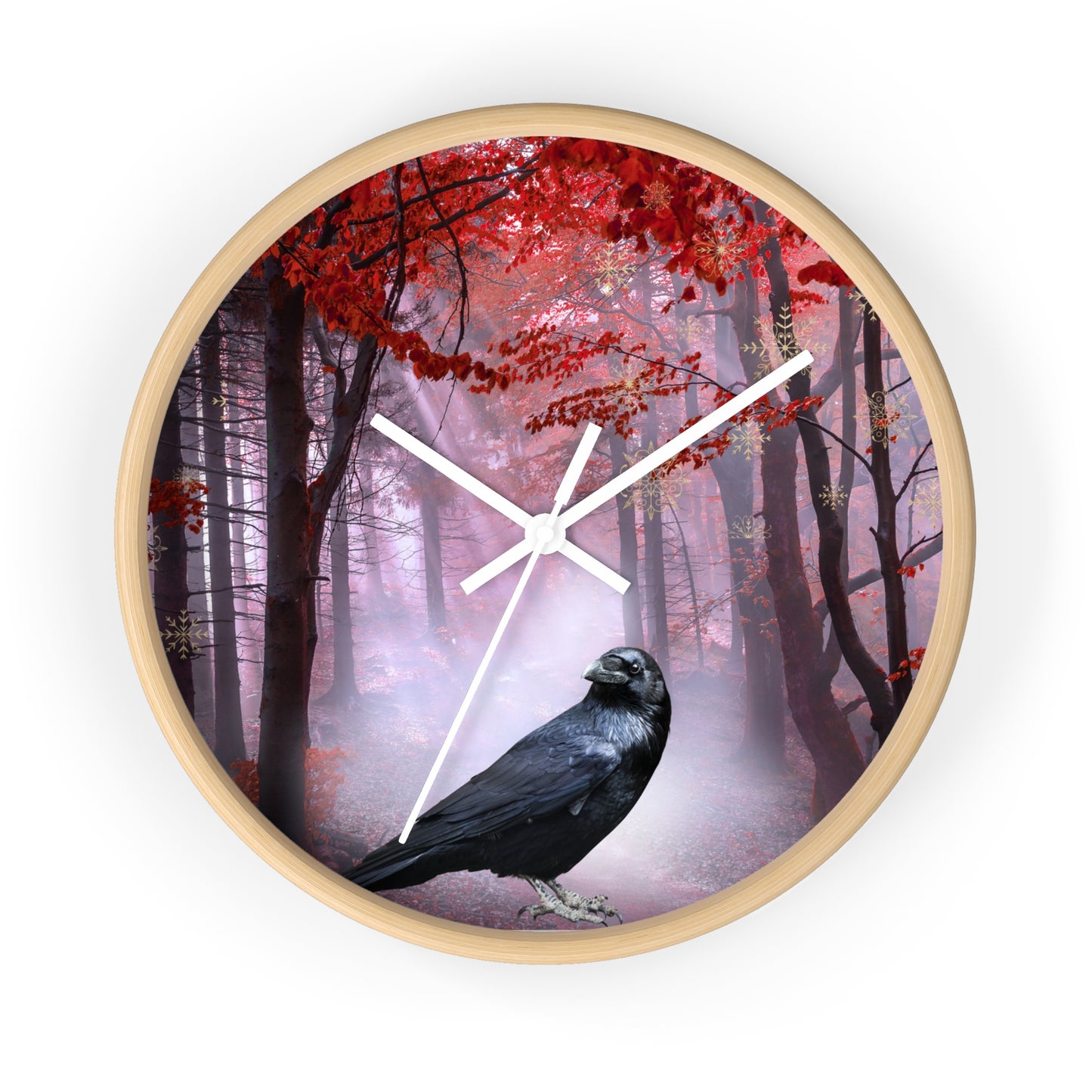 Mystical Raven Wall Clock, Enchanted Forest Decor, Unique Home Accent, Gothic Style Timepiece, Perfect Gift for Nature Lovers