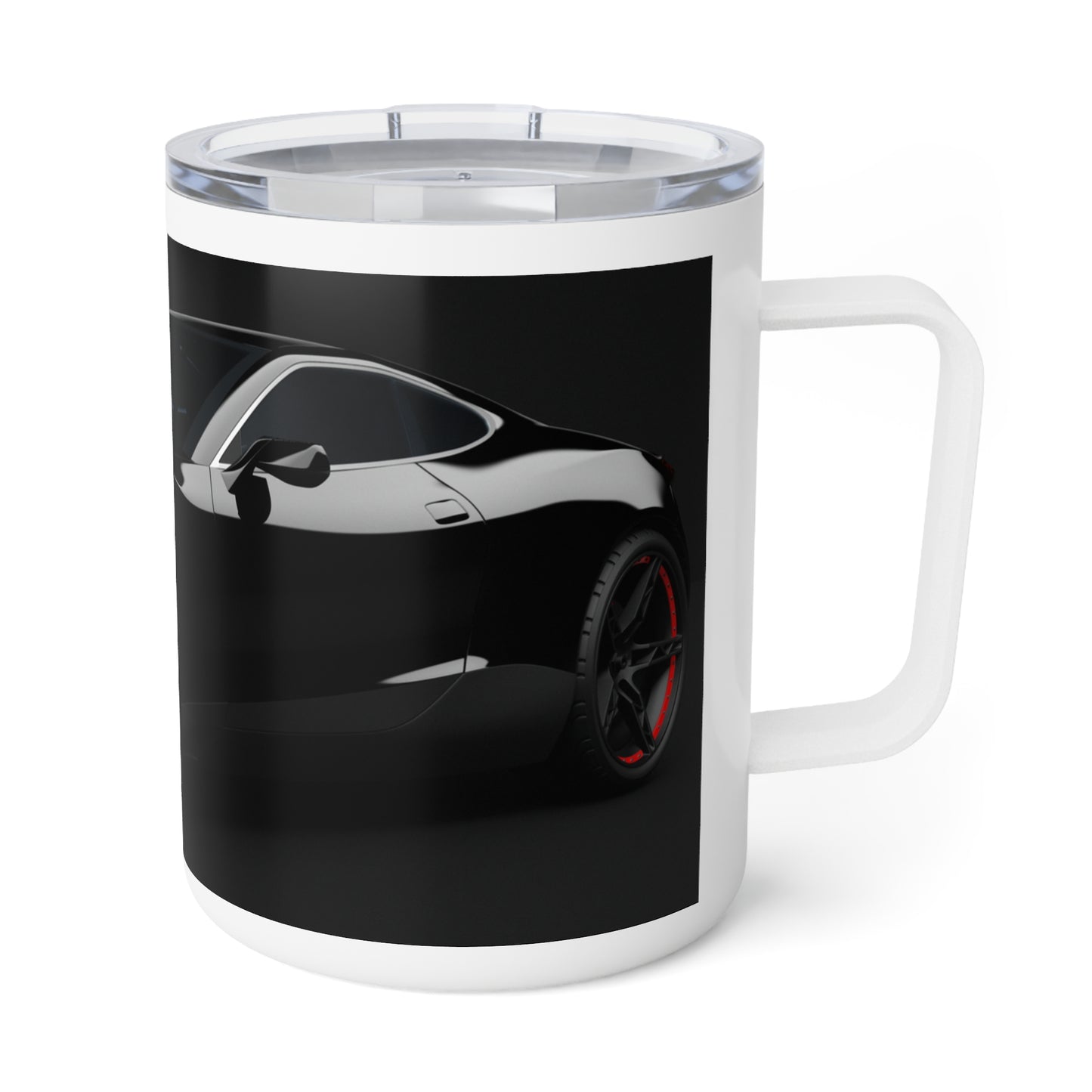 Sleek Black Car Insulated Coffee Mug, 10oz - Perfect for Car Enthusiasts, Gifts for Dad, Stylish Travel Cup, Unique Coffee Lover Gift, [...]