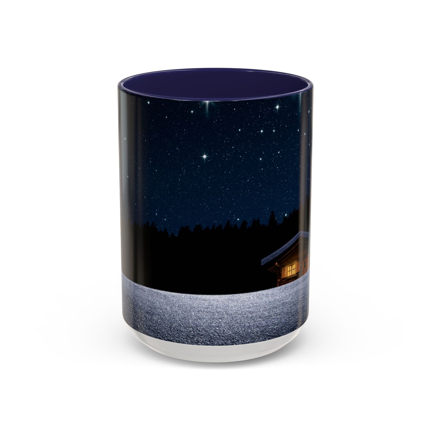 Starry Night Accent Coffee Mug - Cozy Holiday Vibe, Perfect Gift for Coffee Lovers, Winter Decor, Christmas Mug, Starry Nights