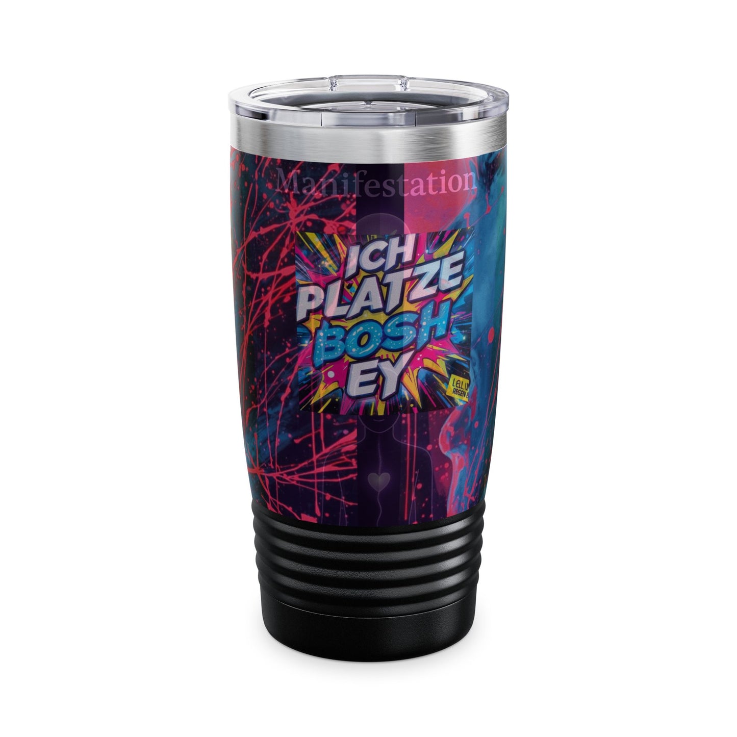 Ringneck Tumbler — Neon Graffiti 'Ich Platzé Bosh Ey' 20oz Insulated Travel Mug