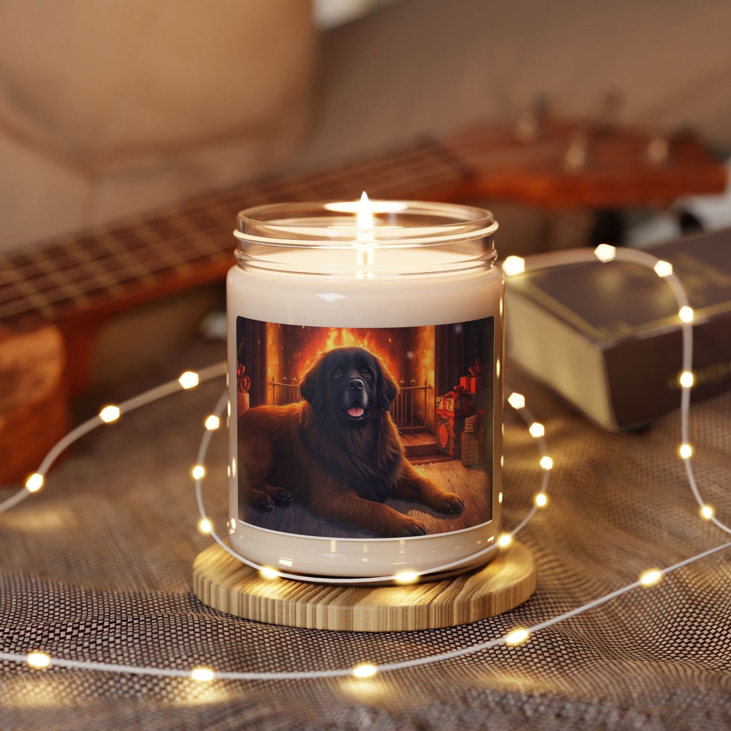 Cozy Home Scented Soy Candle with Dog Design